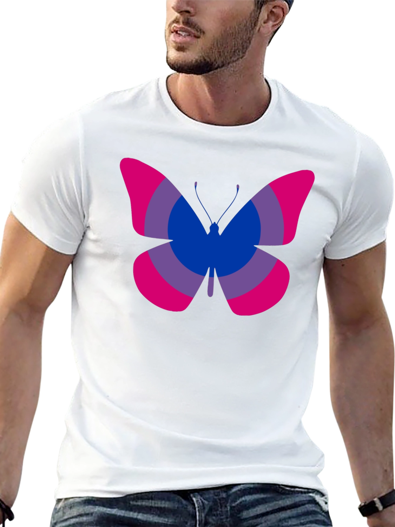 Camiseta Negra con Mariposa Bisexual