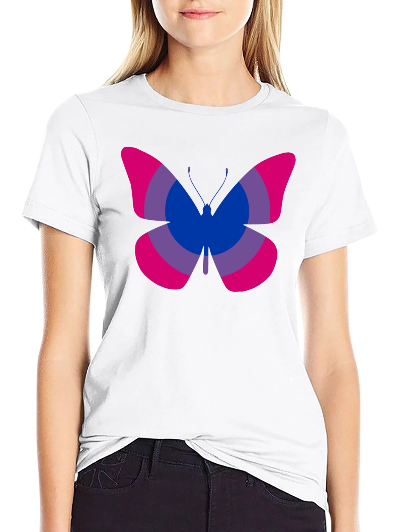 Camiseta Negra con Mariposa Bisexual
