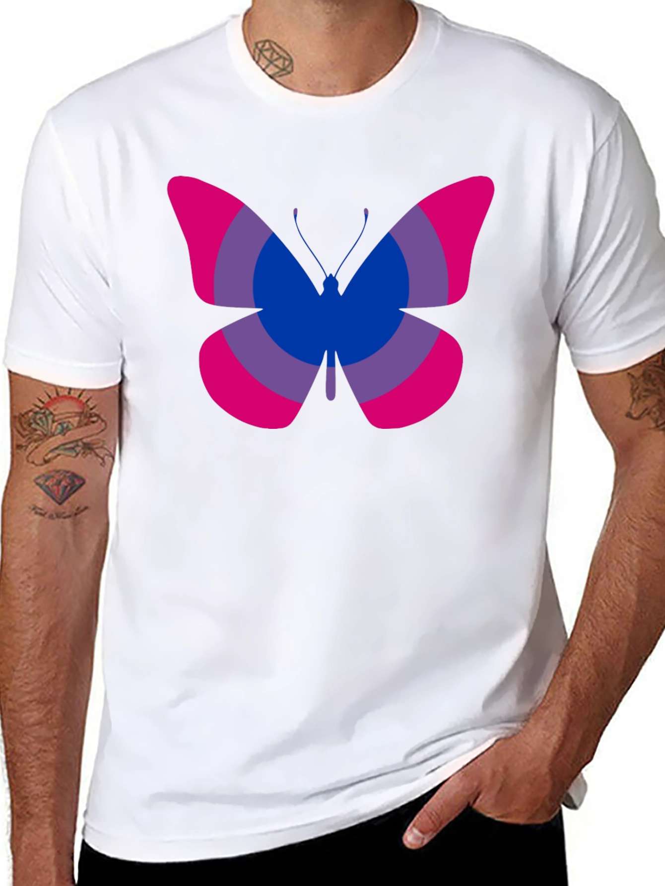Camiseta Negra con Mariposa Bisexual