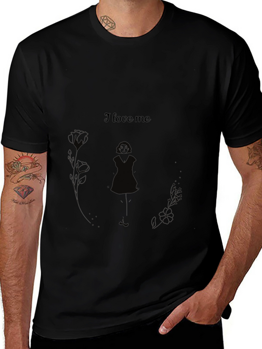 Camiseta Negra I Love Me para Expresar tu Amor Propio