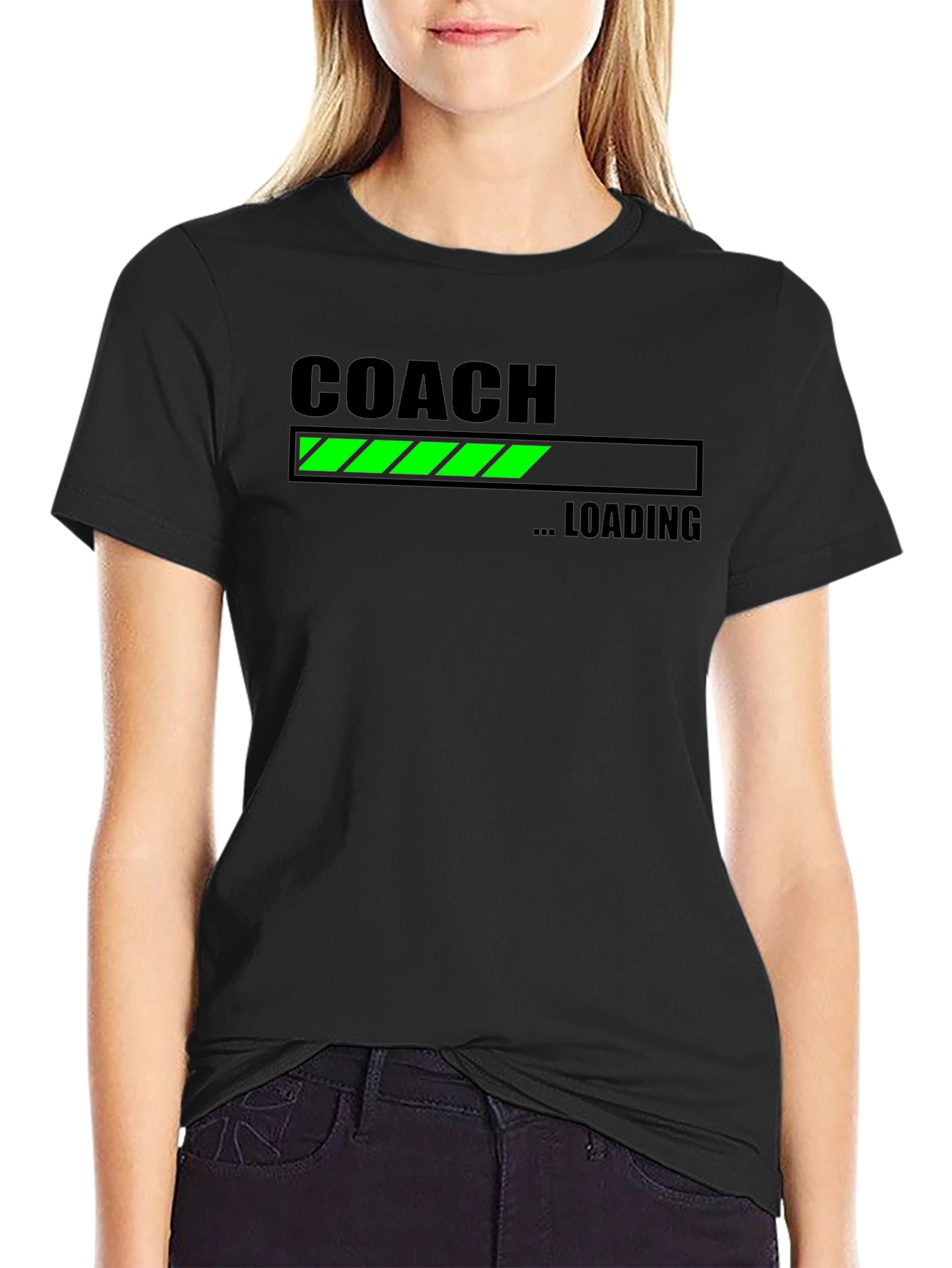 Camiseta Negra Coach Cargando para Entrenadores
