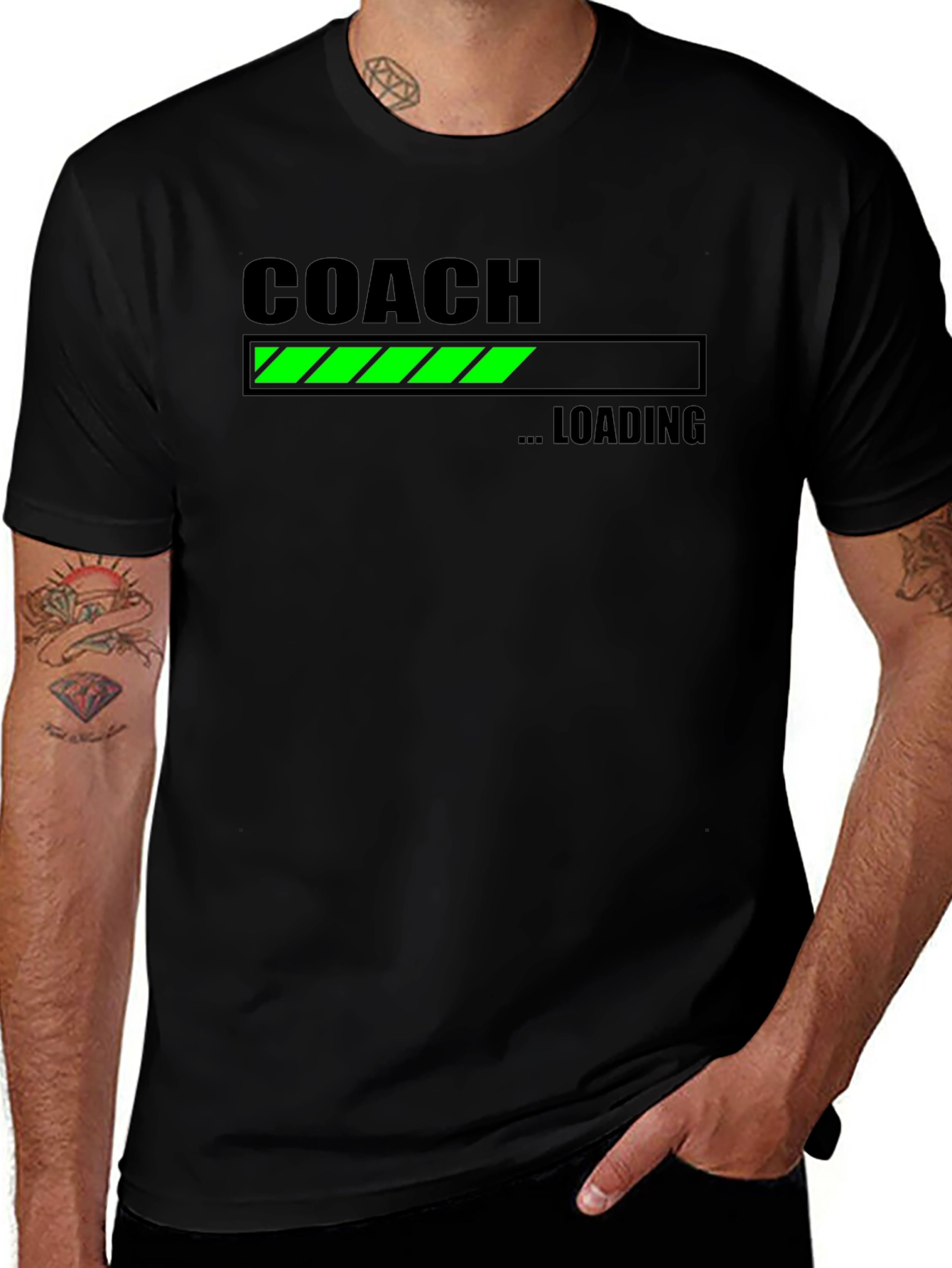 Camiseta Negra Coach Cargando para Entrenadores