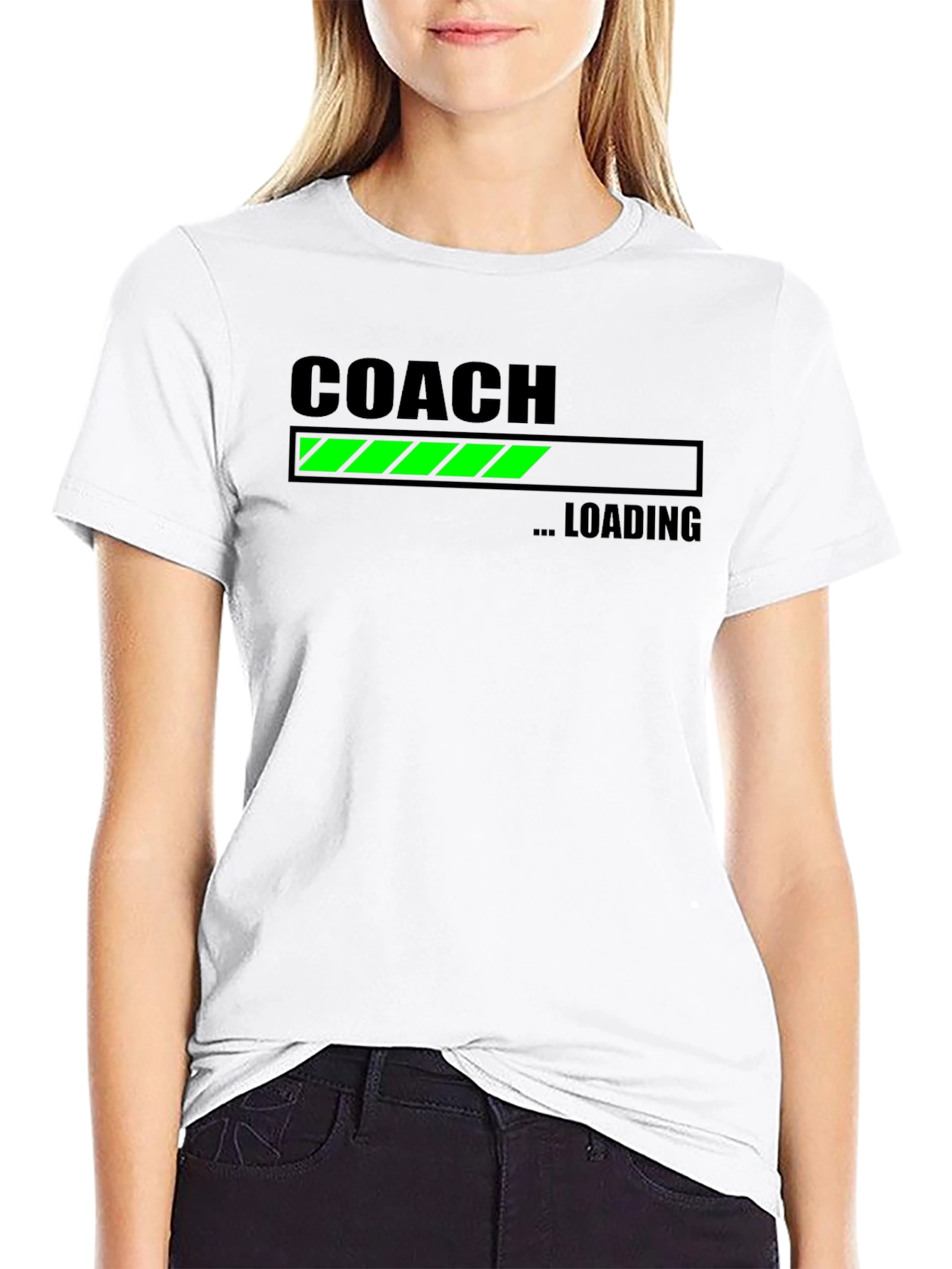 Camiseta Negra Coach Cargando para Entrenadores