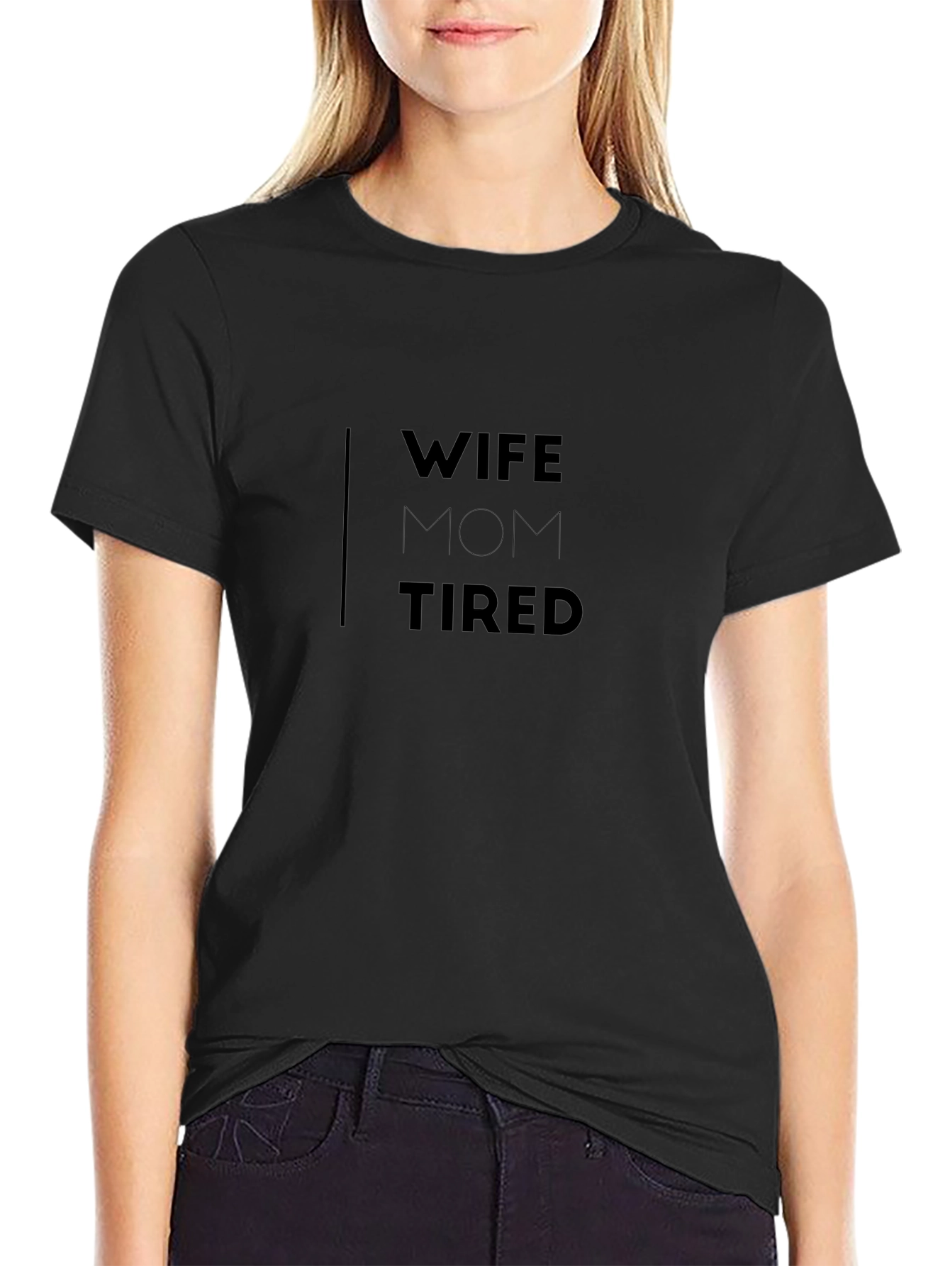 Camiseta Negra Mujer: Esposa Mamá Cansada