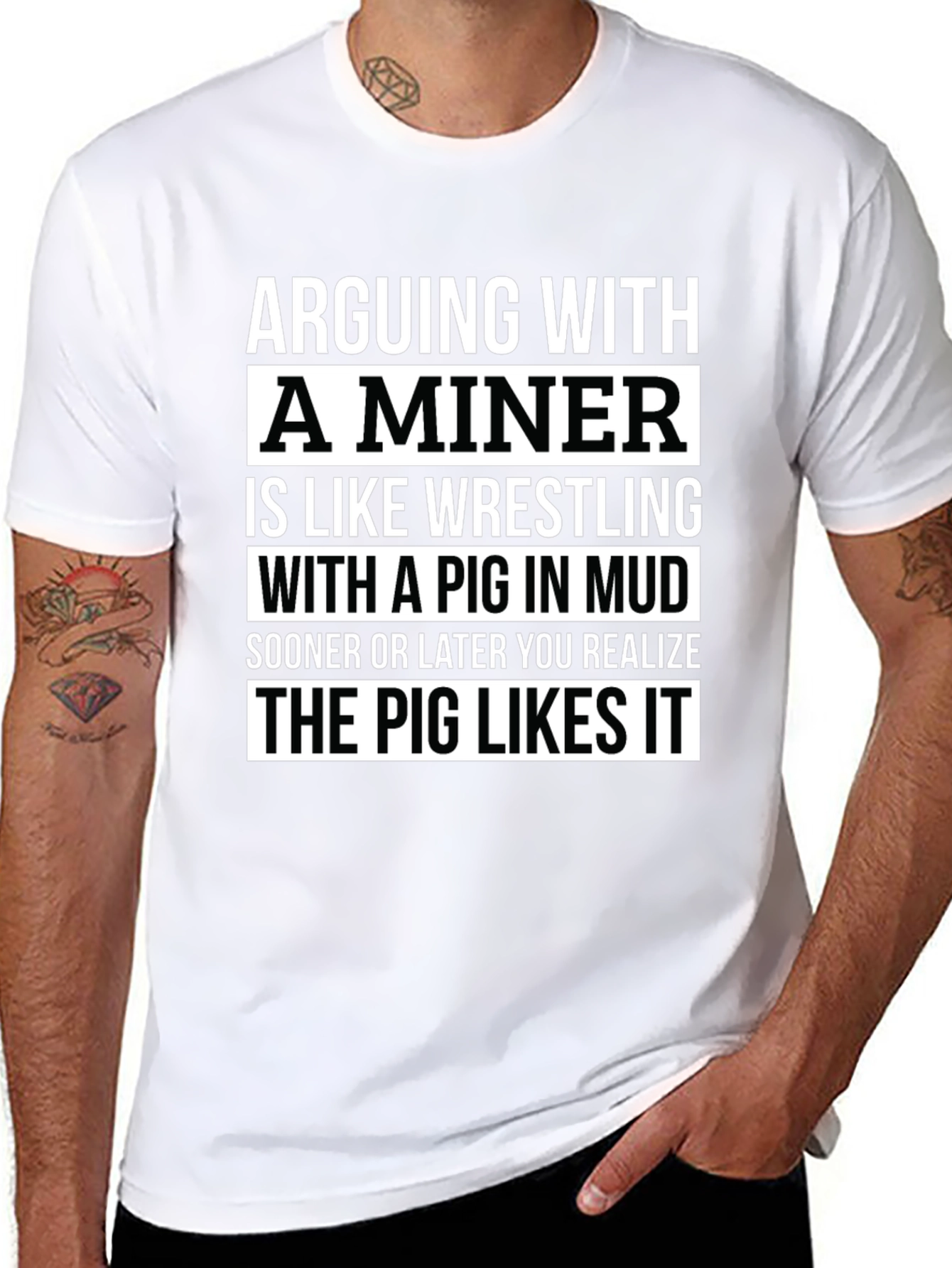Camiseta Negra: Discutir con un Minero