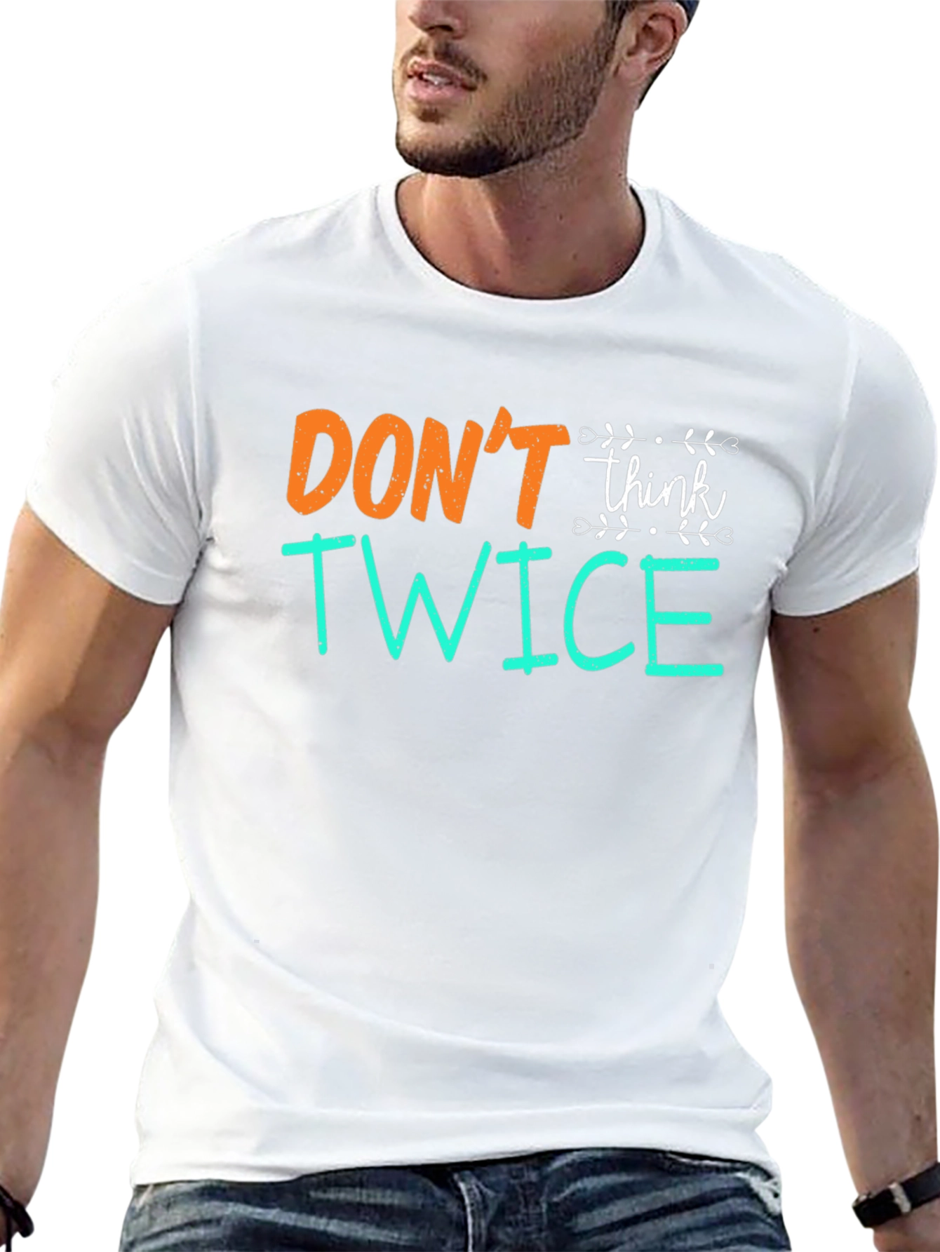 Camiseta Negra con Diseño No Pienses Dos Veces