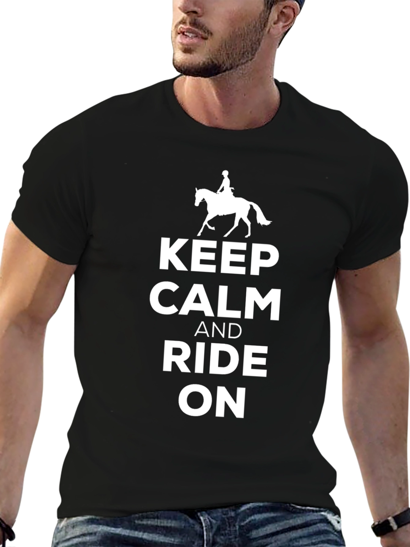 Camiseta Negra Keep Calm and Ride On