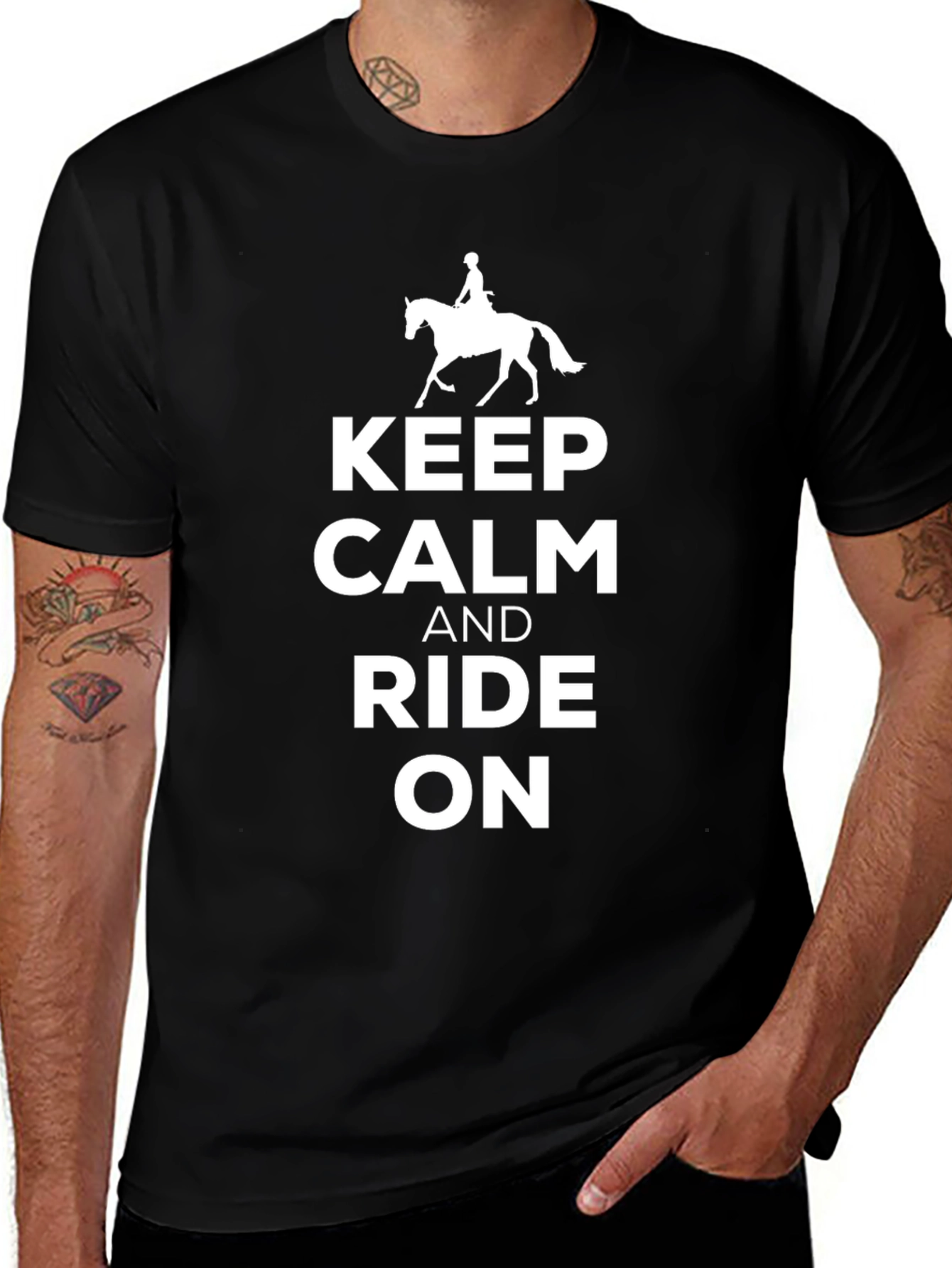 Camiseta Negra Keep Calm and Ride On
