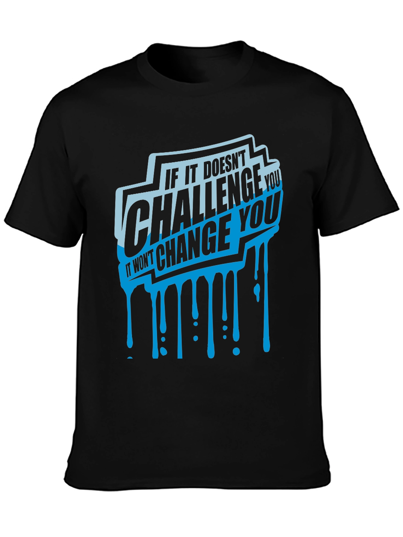 Camiseta Negra con Diseño Motivacional Challenge You