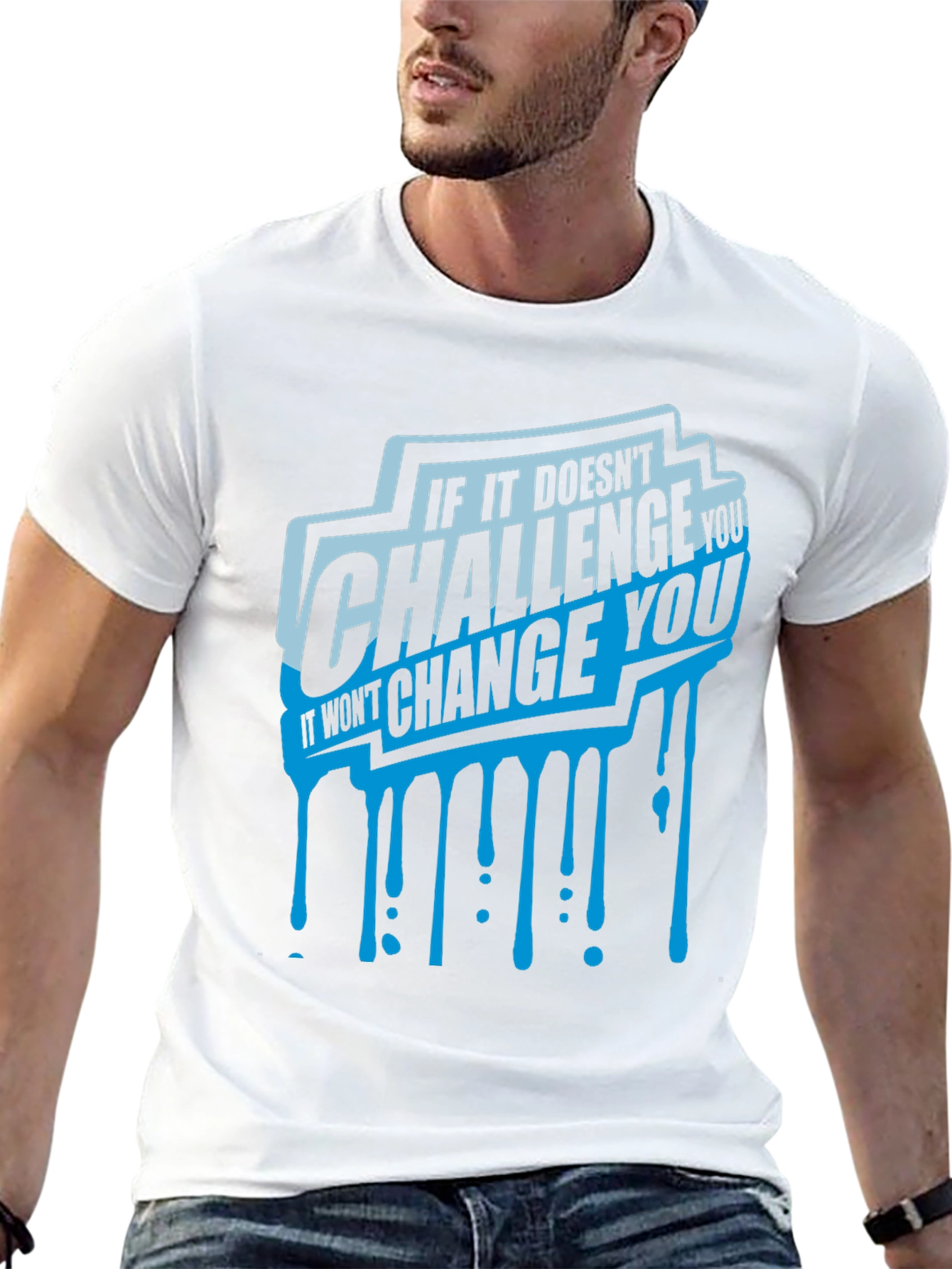Camiseta Negra con Diseño Motivacional Challenge You