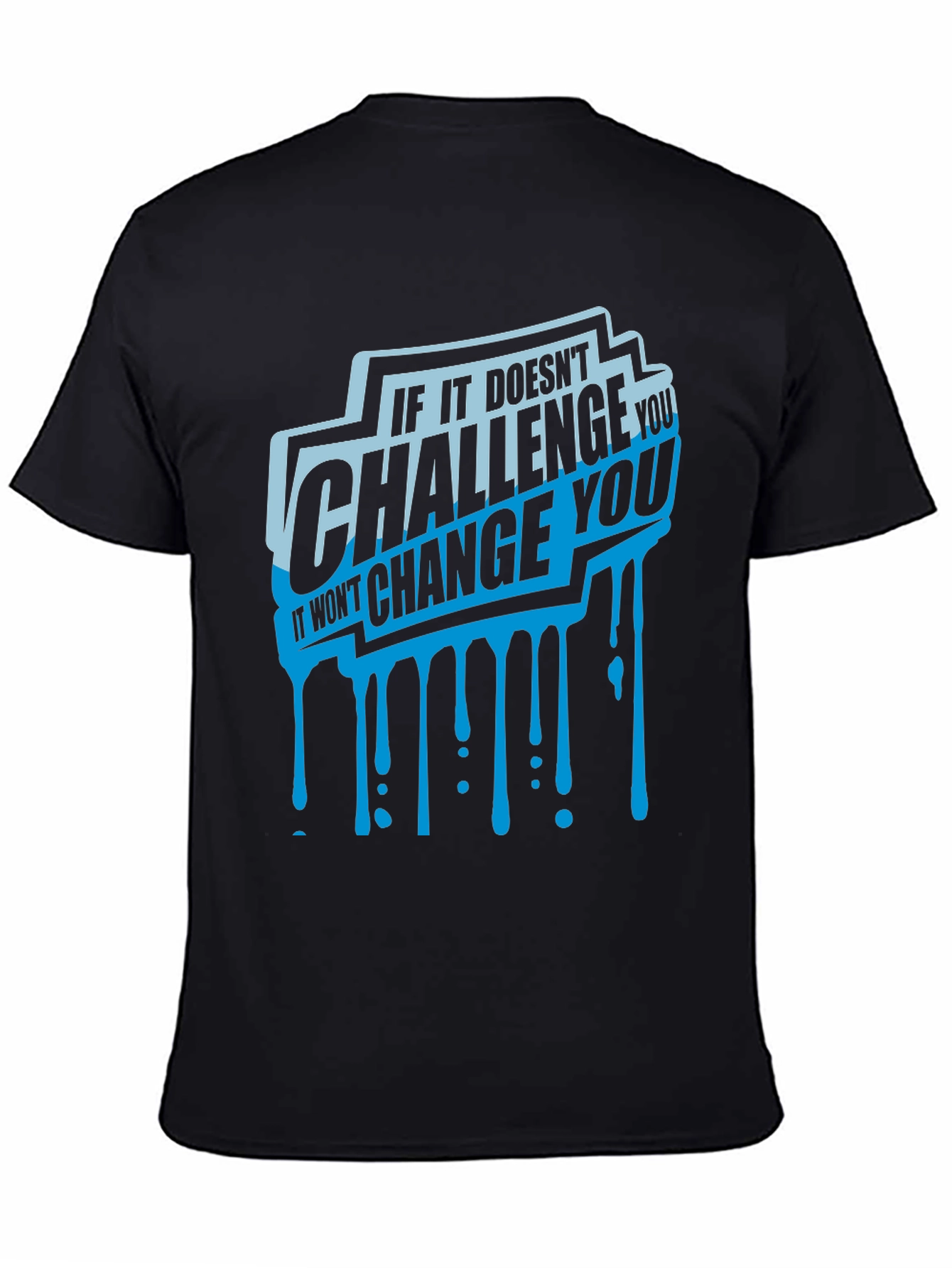 Camiseta Negra con Diseño Motivacional Challenge You