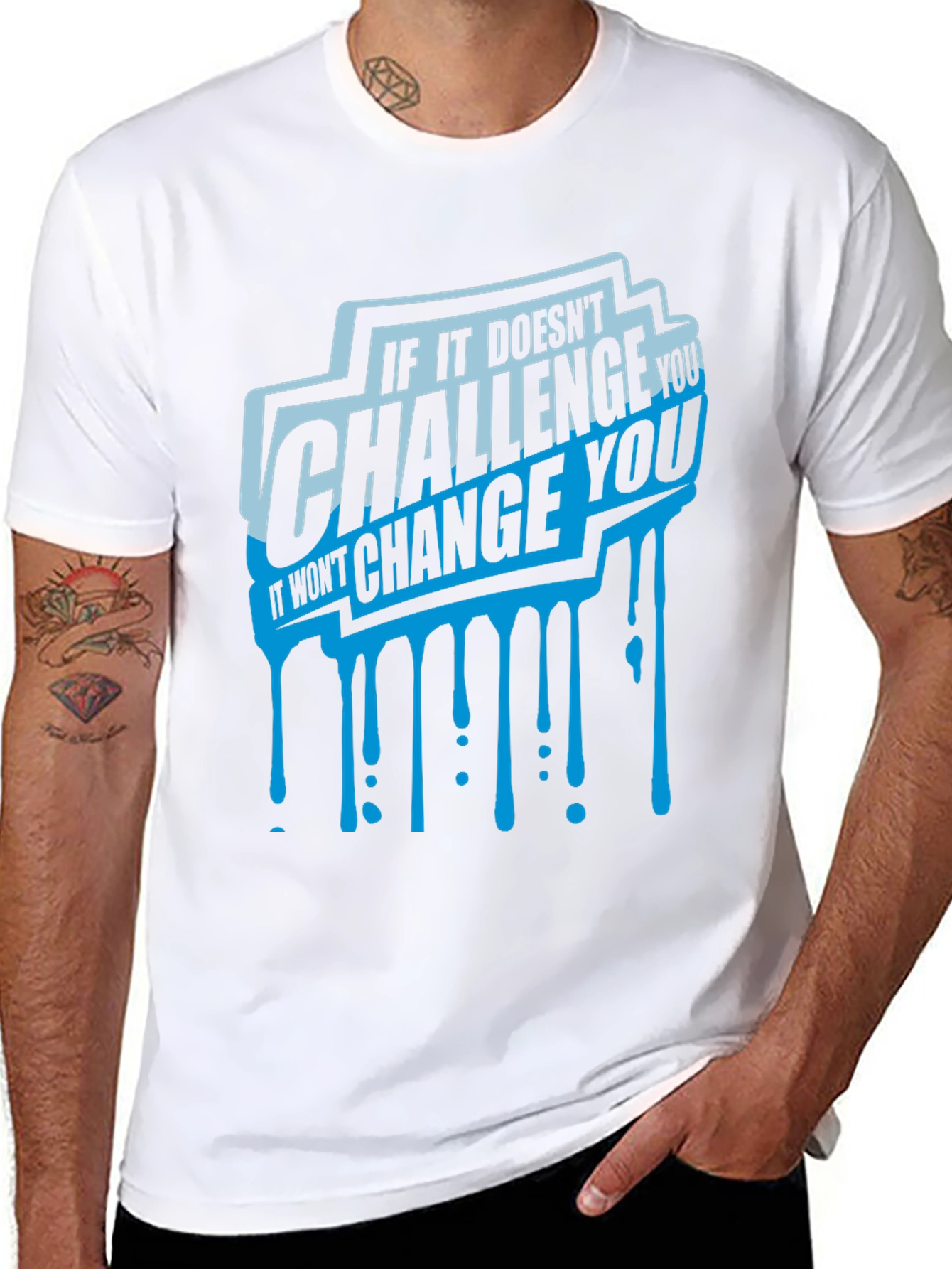 Camiseta Negra con Diseño Motivacional Challenge You