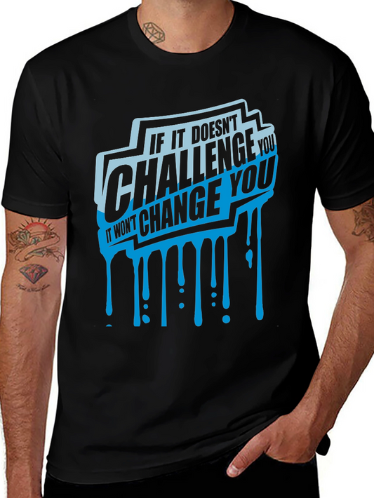 Camiseta Negra con Diseño Motivacional Challenge You
