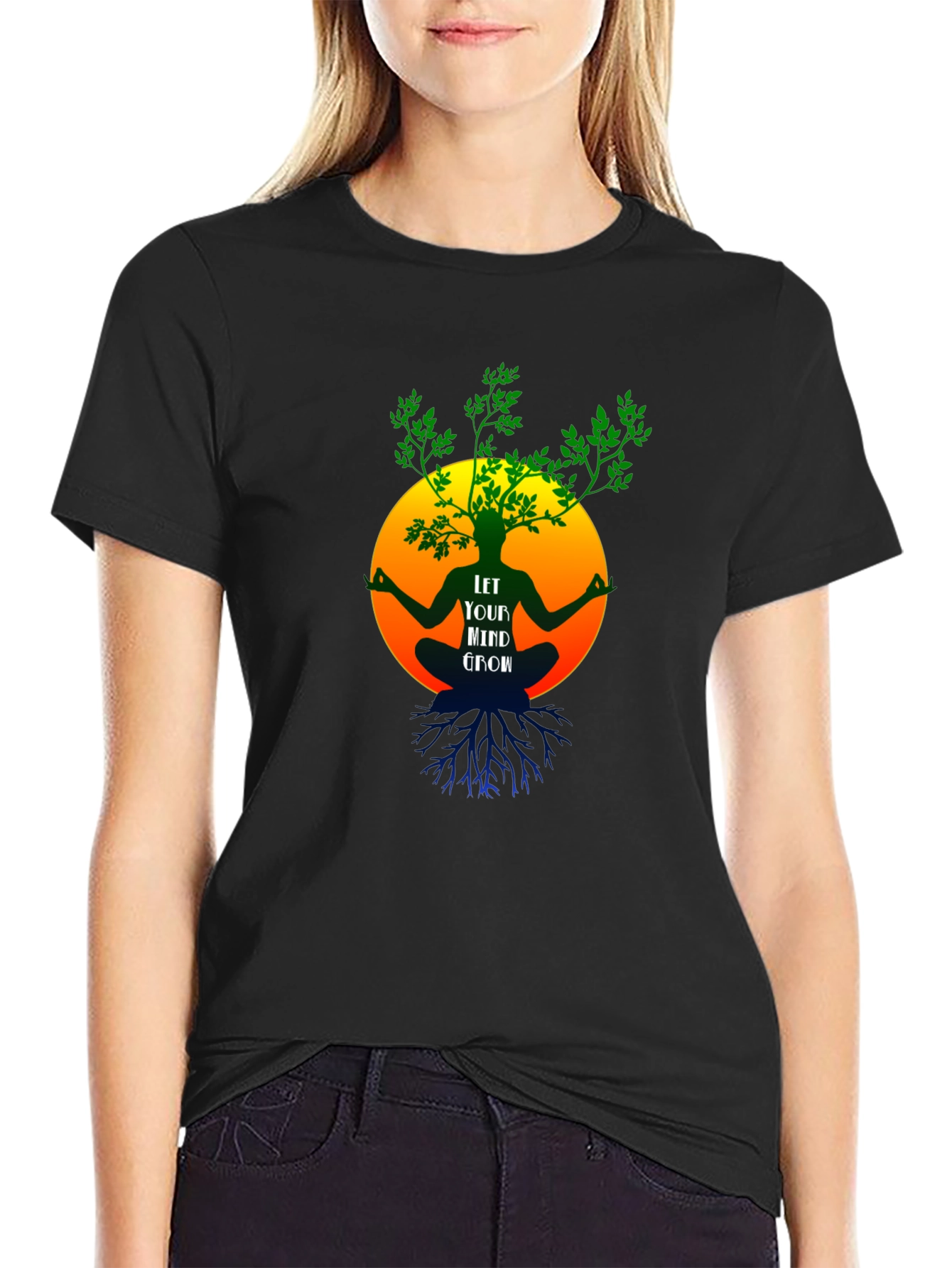 Camiseta Negra Mente en Crecimiento