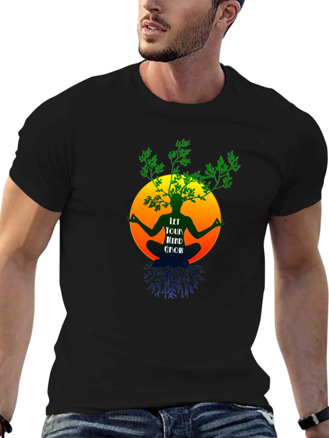 Camiseta Negra Mente en Crecimiento
