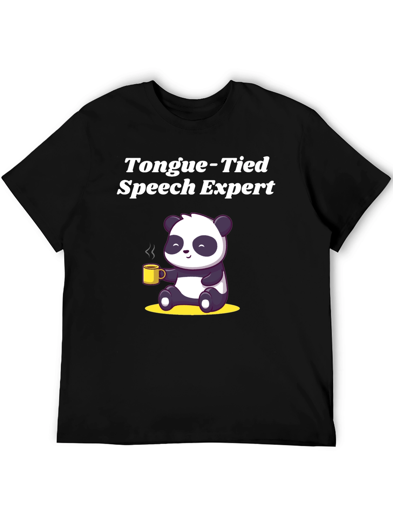 Camiseta Negra Panda Experto en Lenguaje Atado