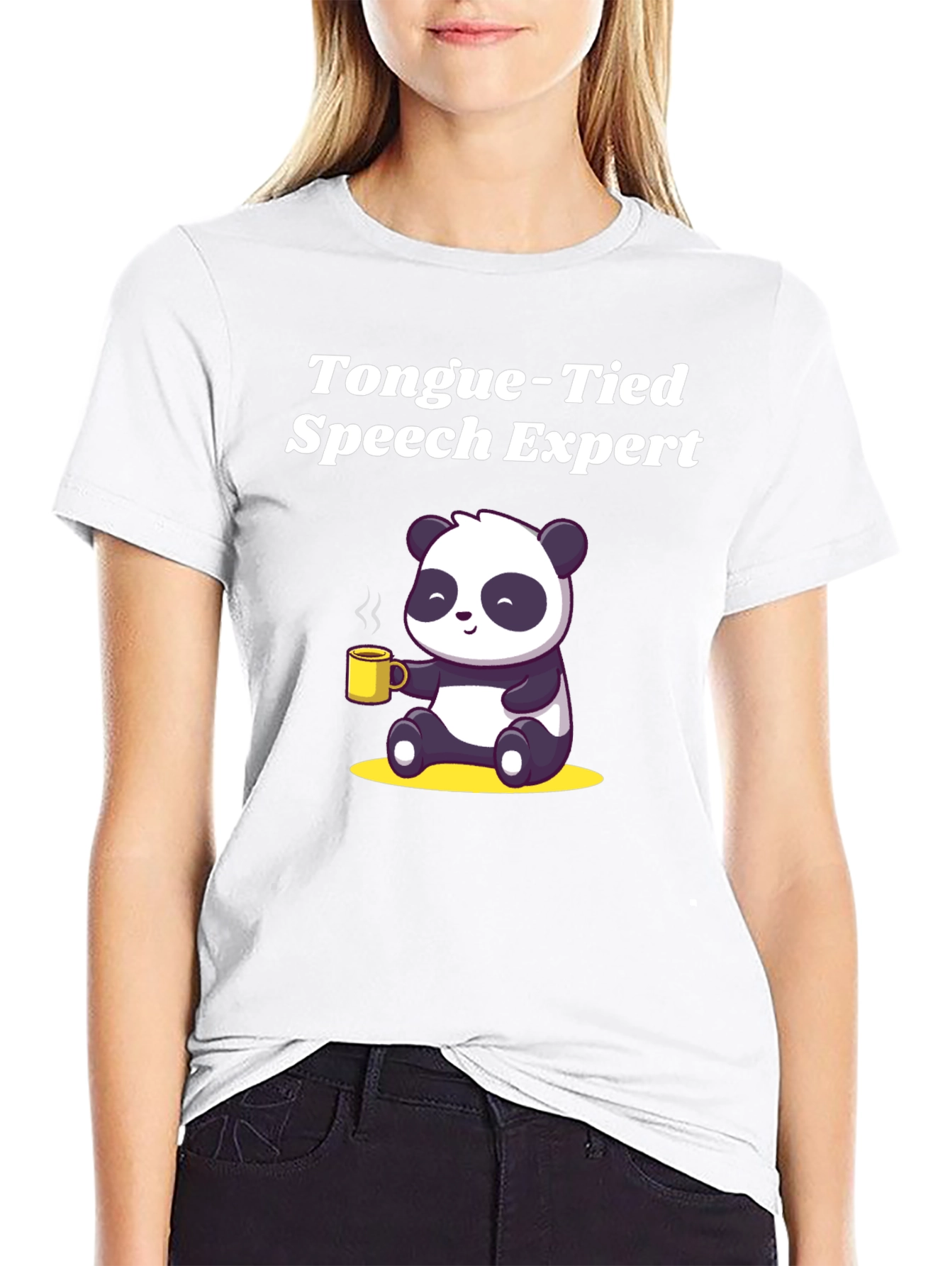 Camiseta Negra Panda Experto en Lenguaje Atado