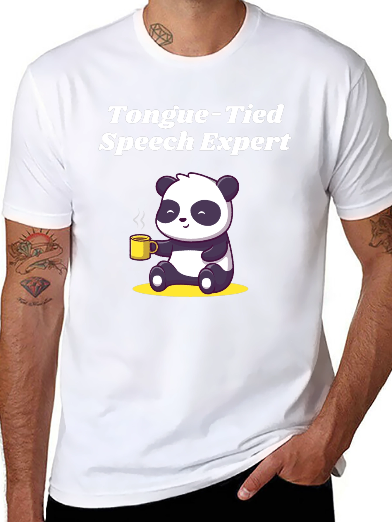 Camiseta Negra Panda Experto en Lenguaje Atado