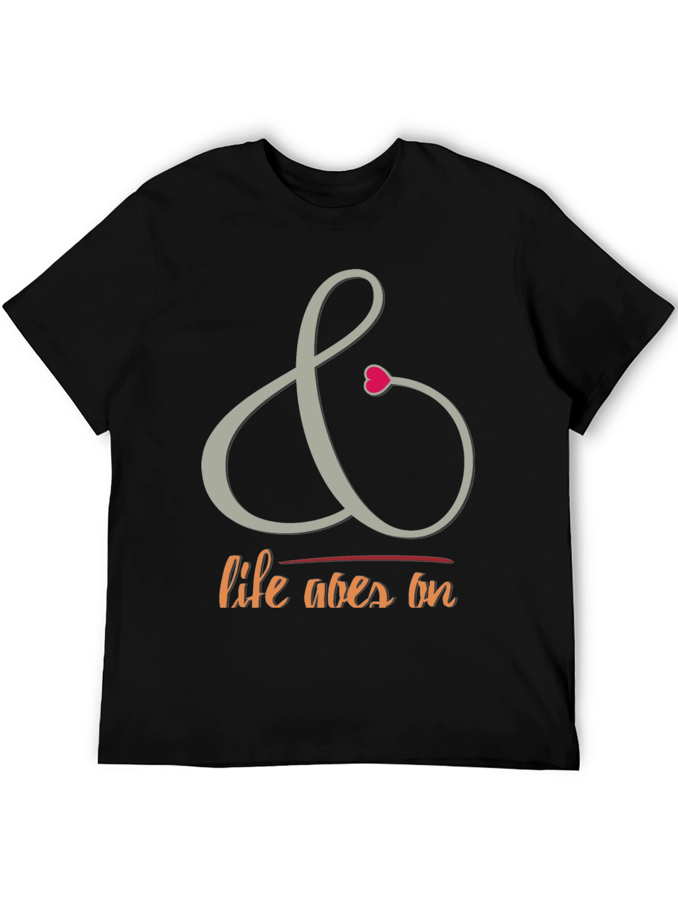 Camiseta Negra con Diseño La Vida Sigue