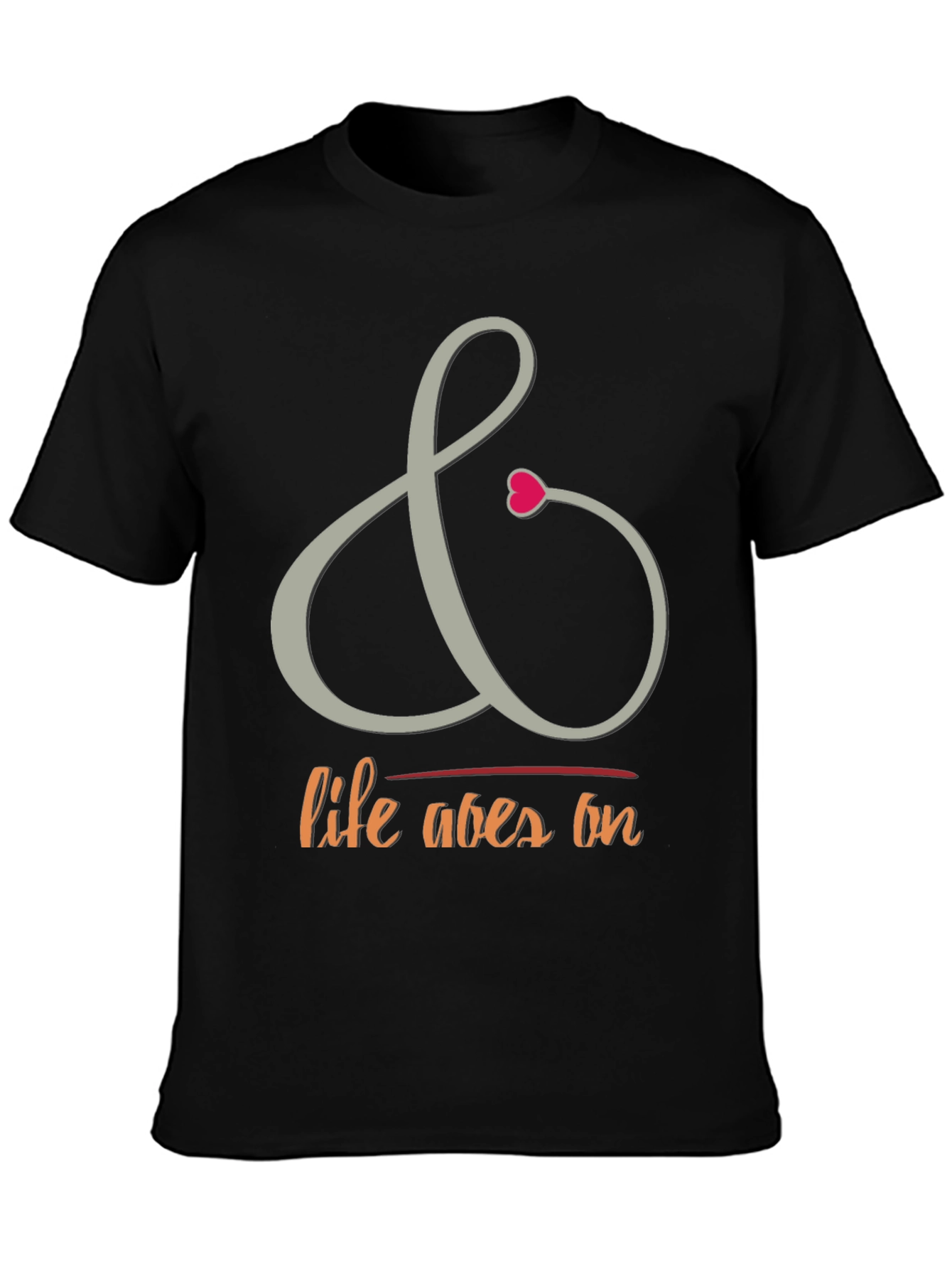 Camiseta Negra con Diseño La Vida Sigue