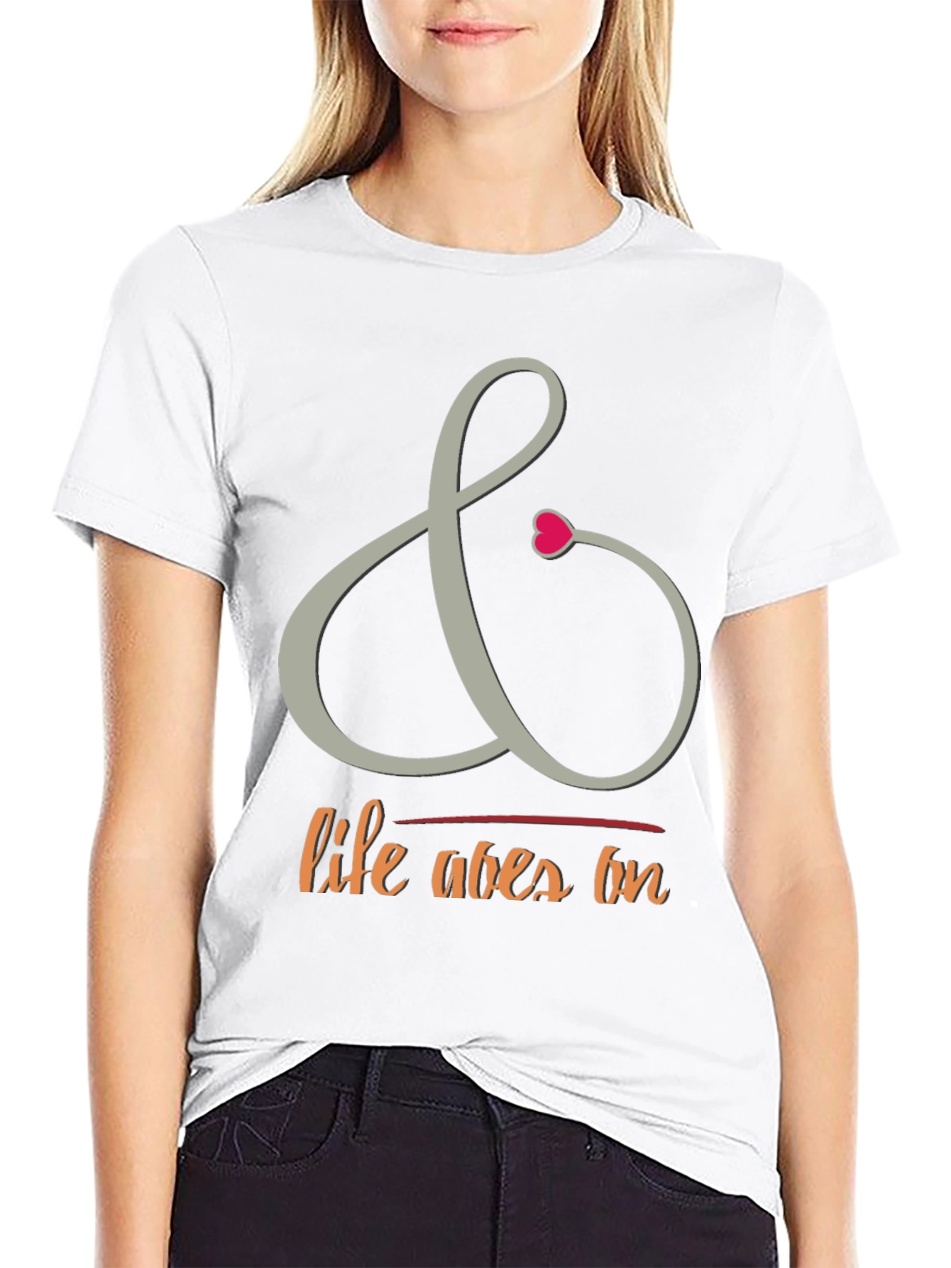 Camiseta Negra con Diseño La Vida Sigue