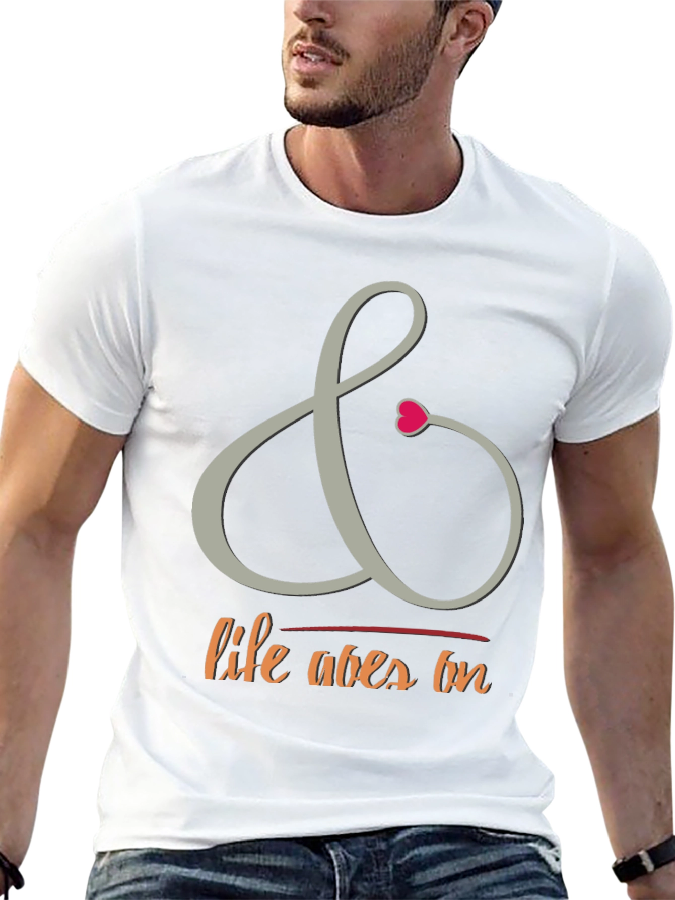 Camiseta Negra con Diseño La Vida Sigue