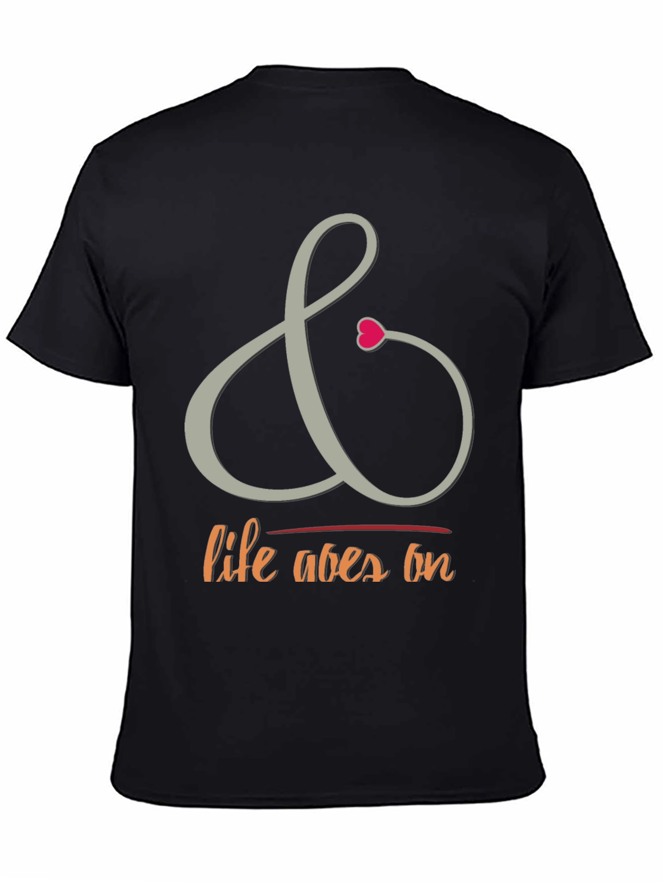 Camiseta Negra con Diseño La Vida Sigue