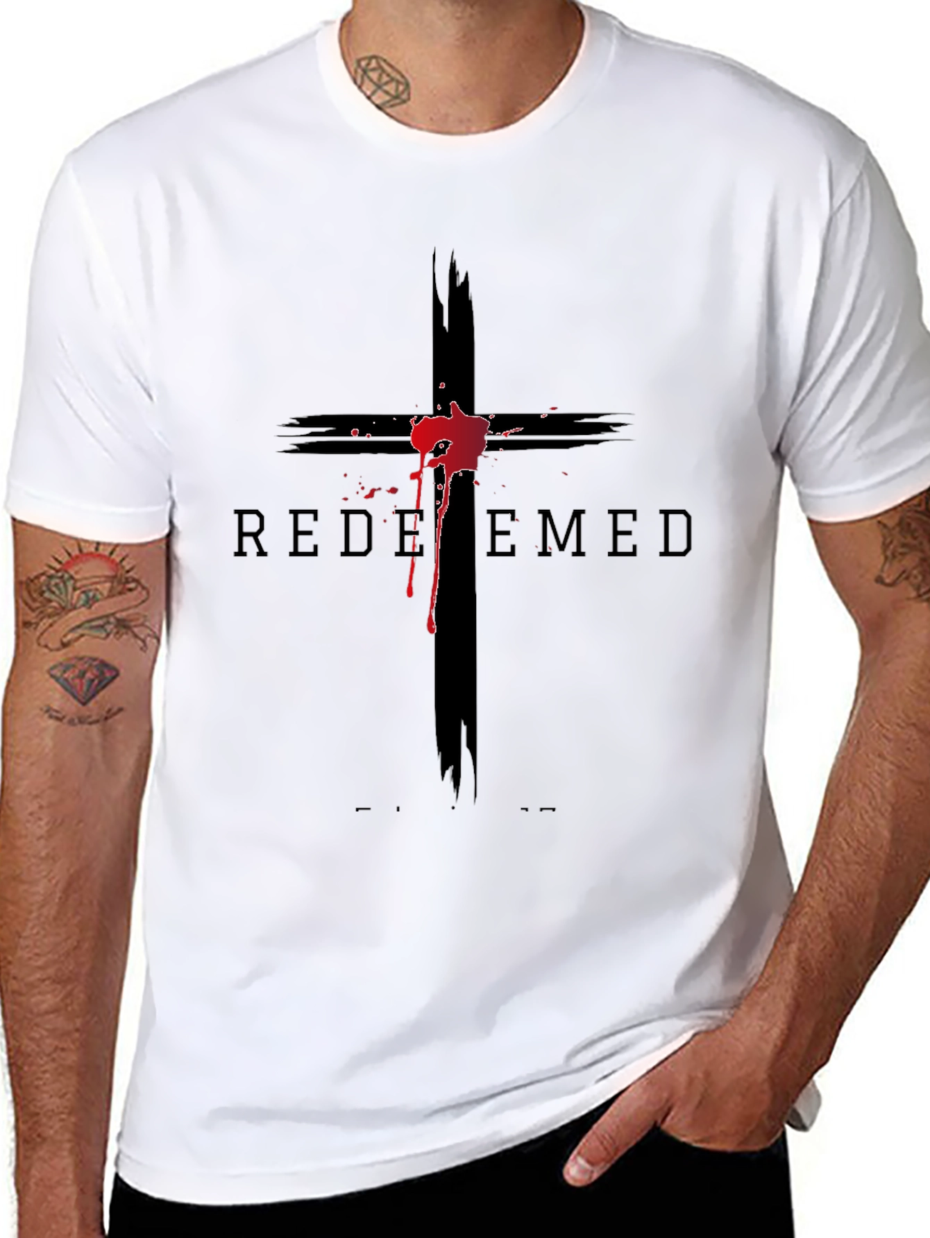 Camiseta Negra con Cruz Redimido