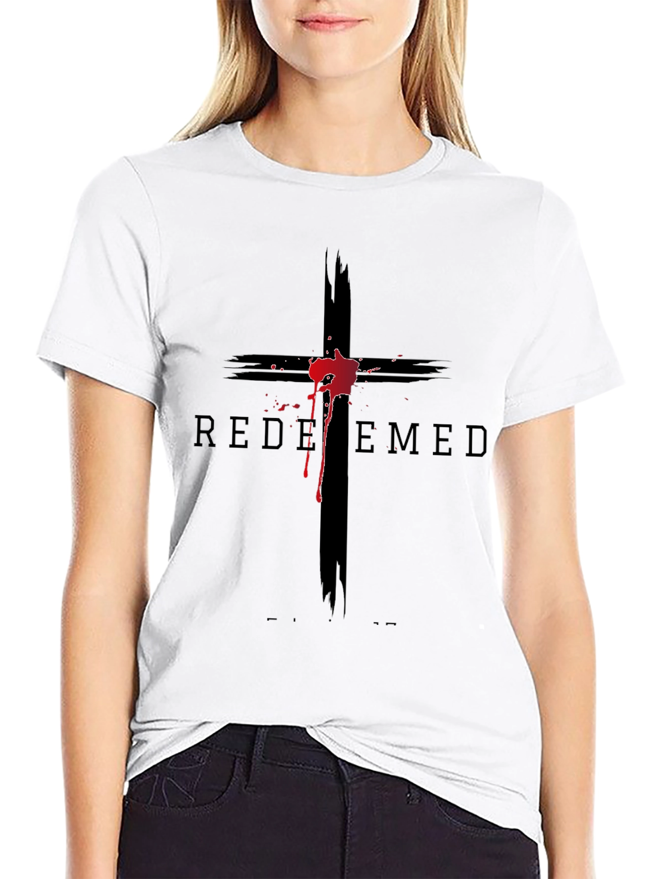 Camiseta Negra con Cruz Redimido