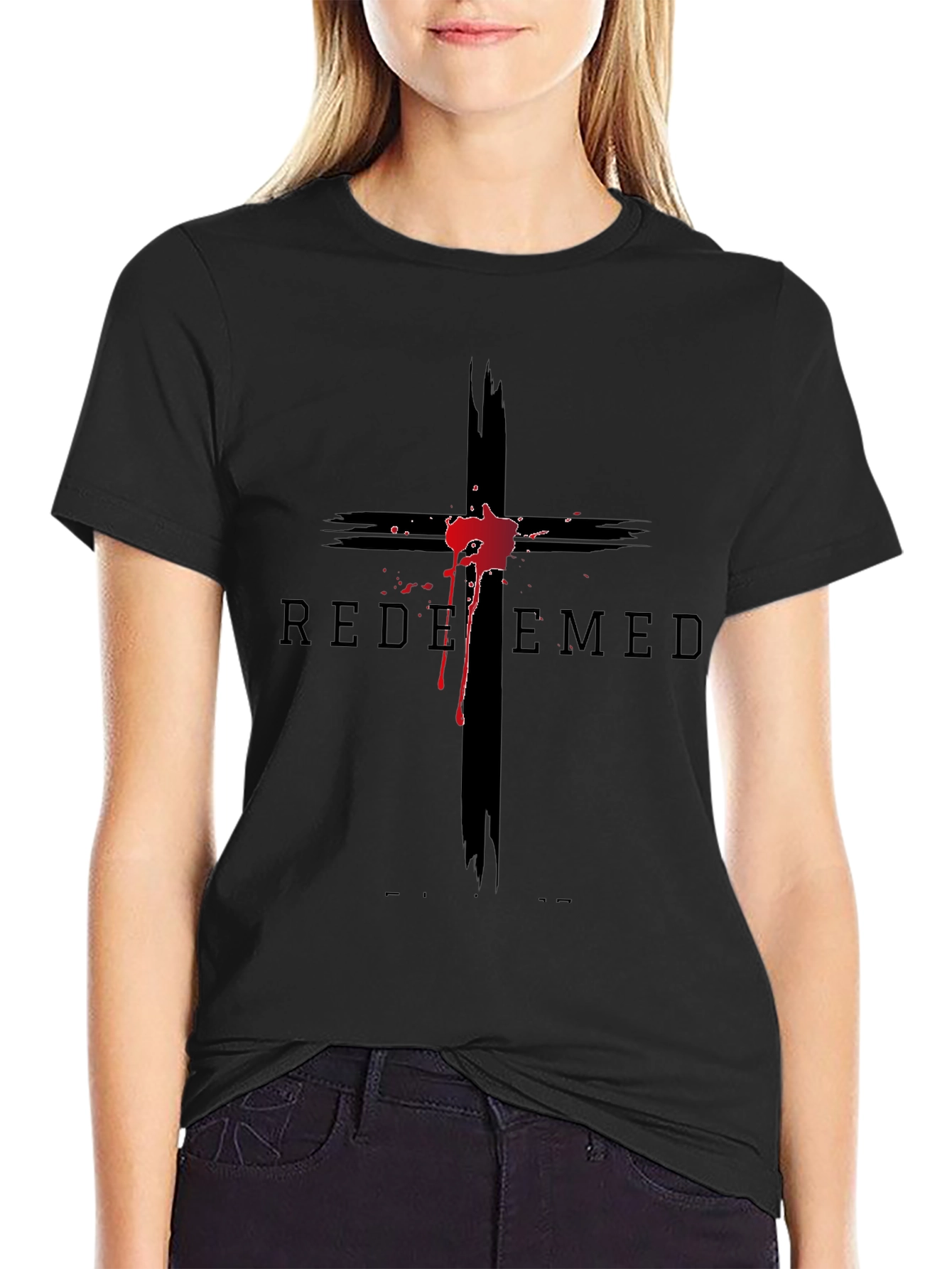 Camiseta Negra con Cruz Redimido
