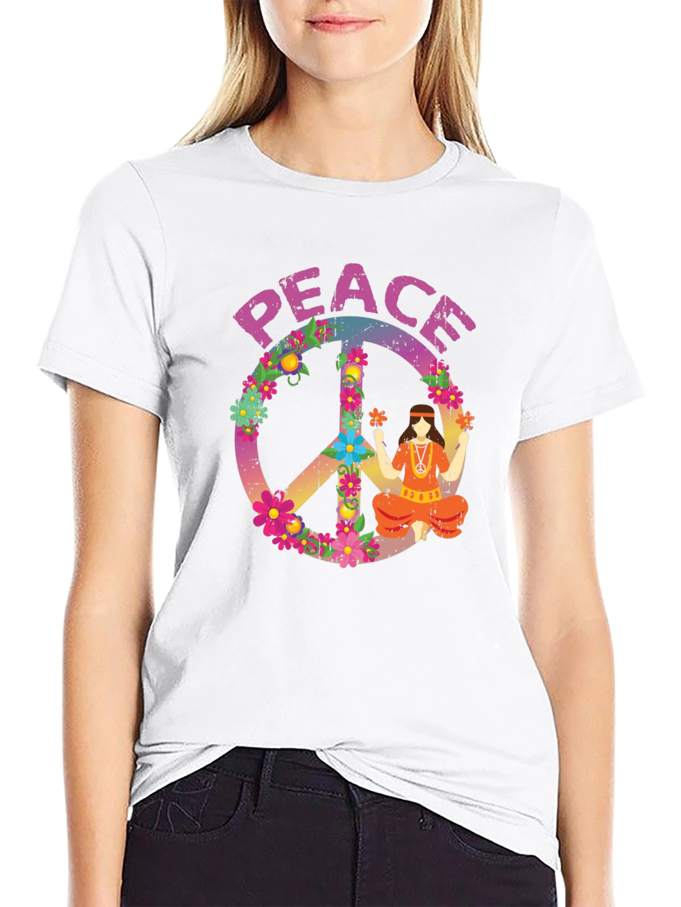 Camiseta Hippie Paz y Amor