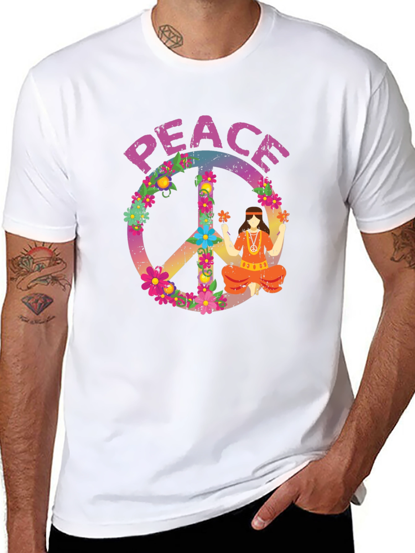 Camiseta Hippie Paz y Amor