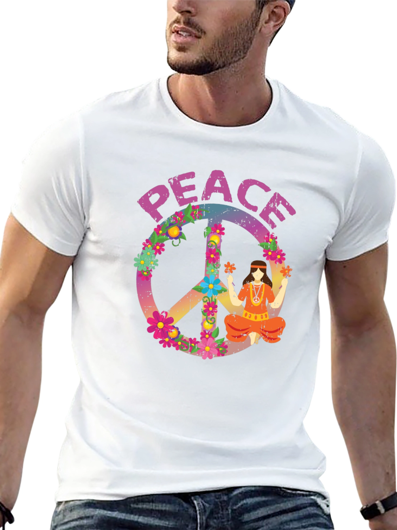 Camiseta Hippie Paz y Amor