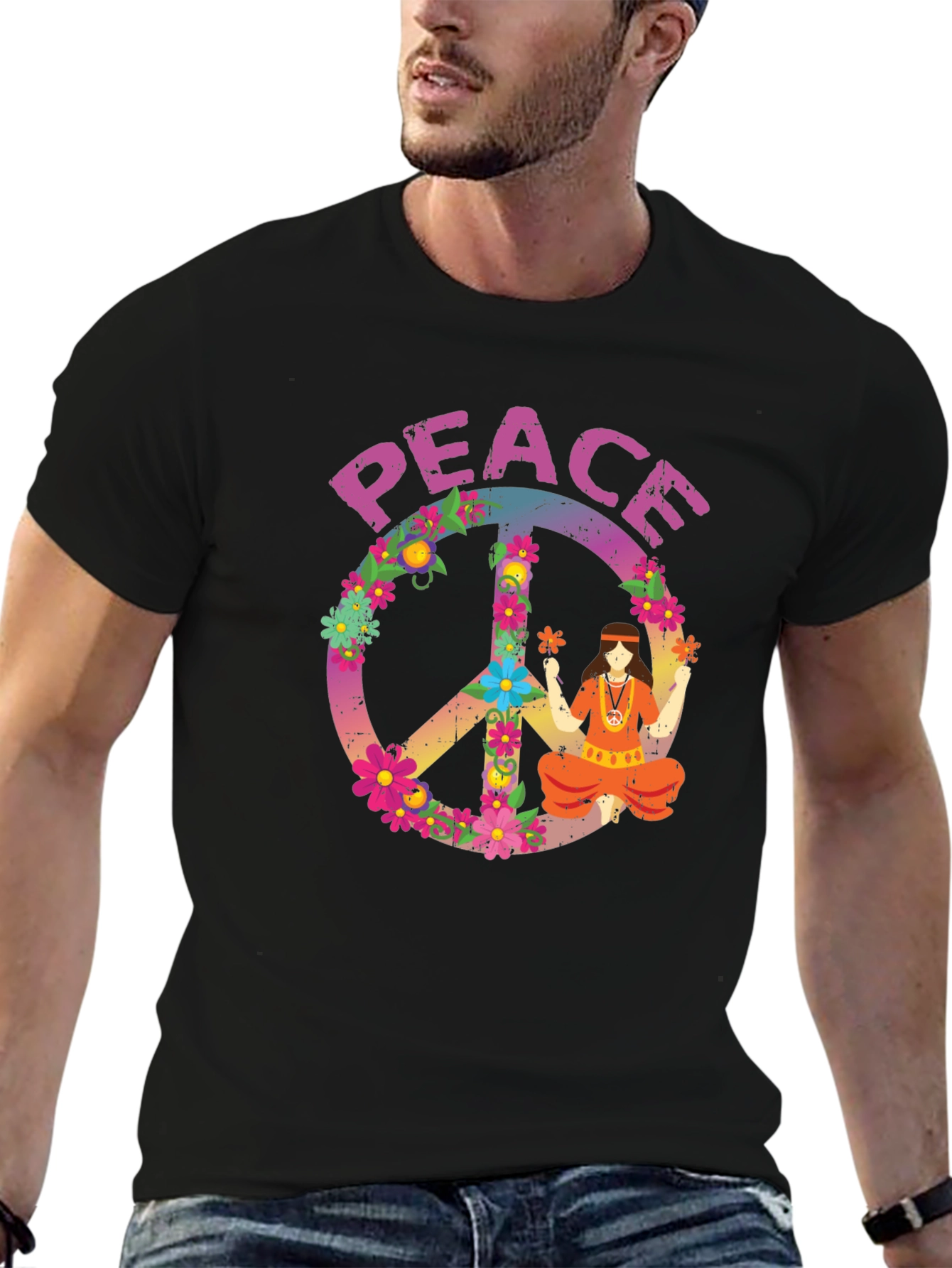 Camiseta Hippie Paz y Amor