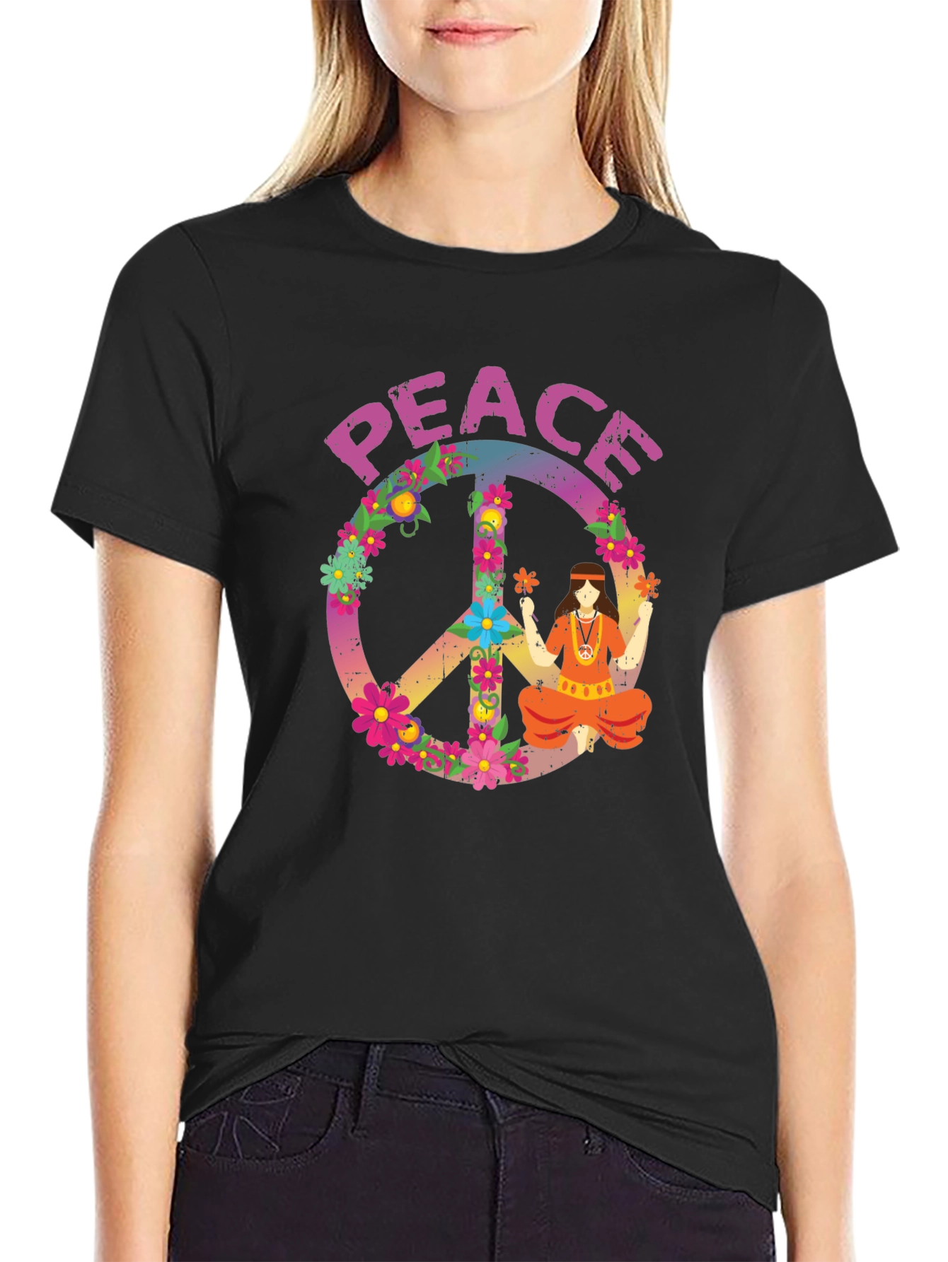 Camiseta Hippie Paz y Amor