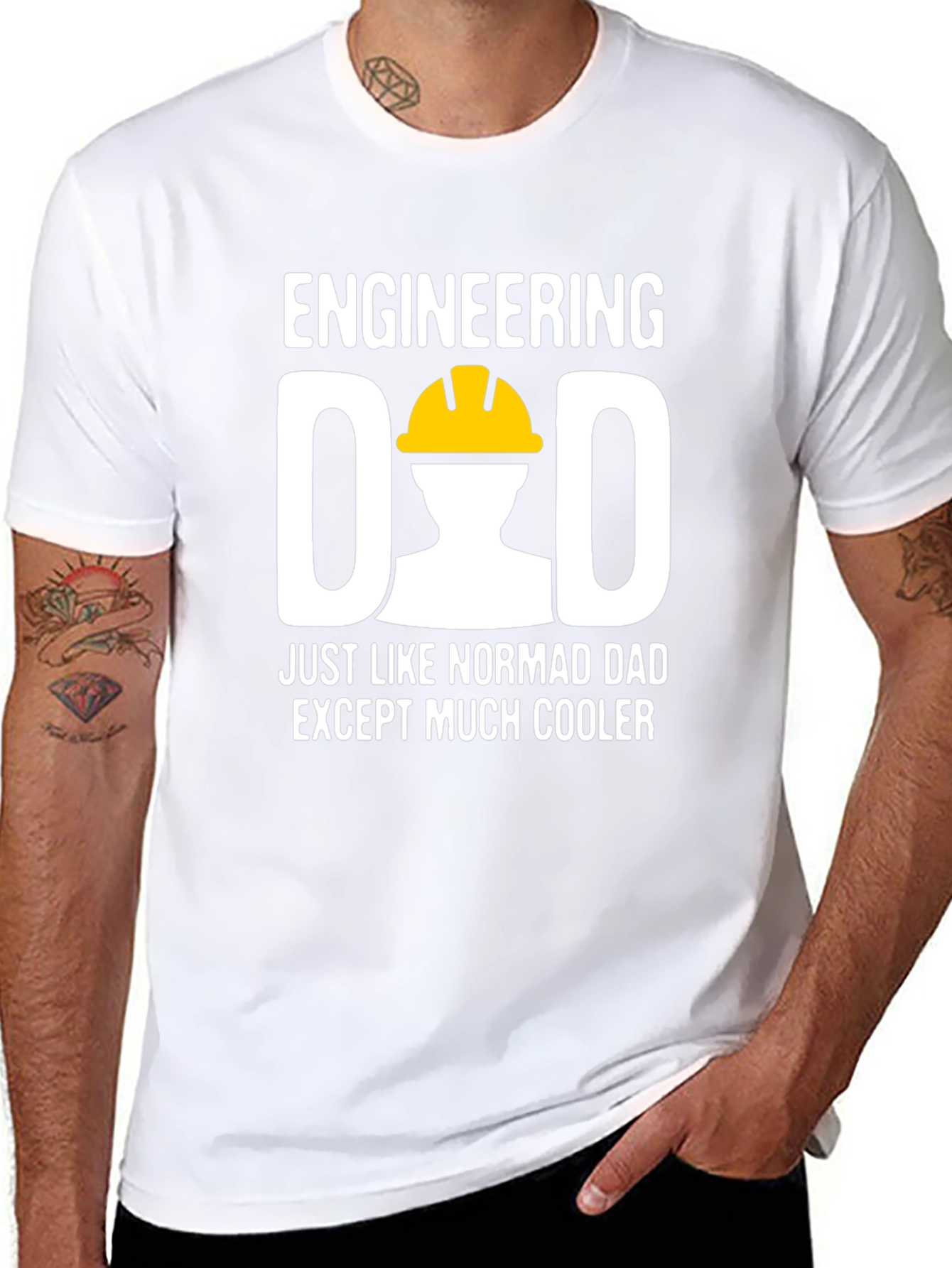 Camiseta Negra Ingeniero Papá - Regalo Original