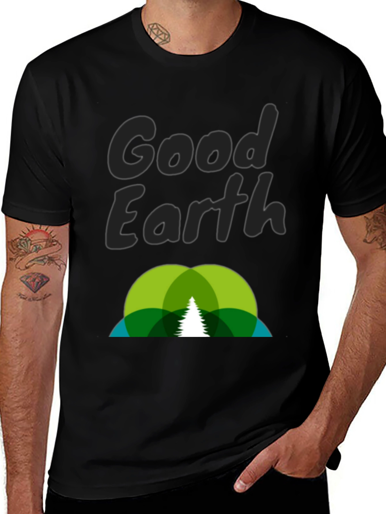Camiseta Negra Good Earth - Diseño Ecológico