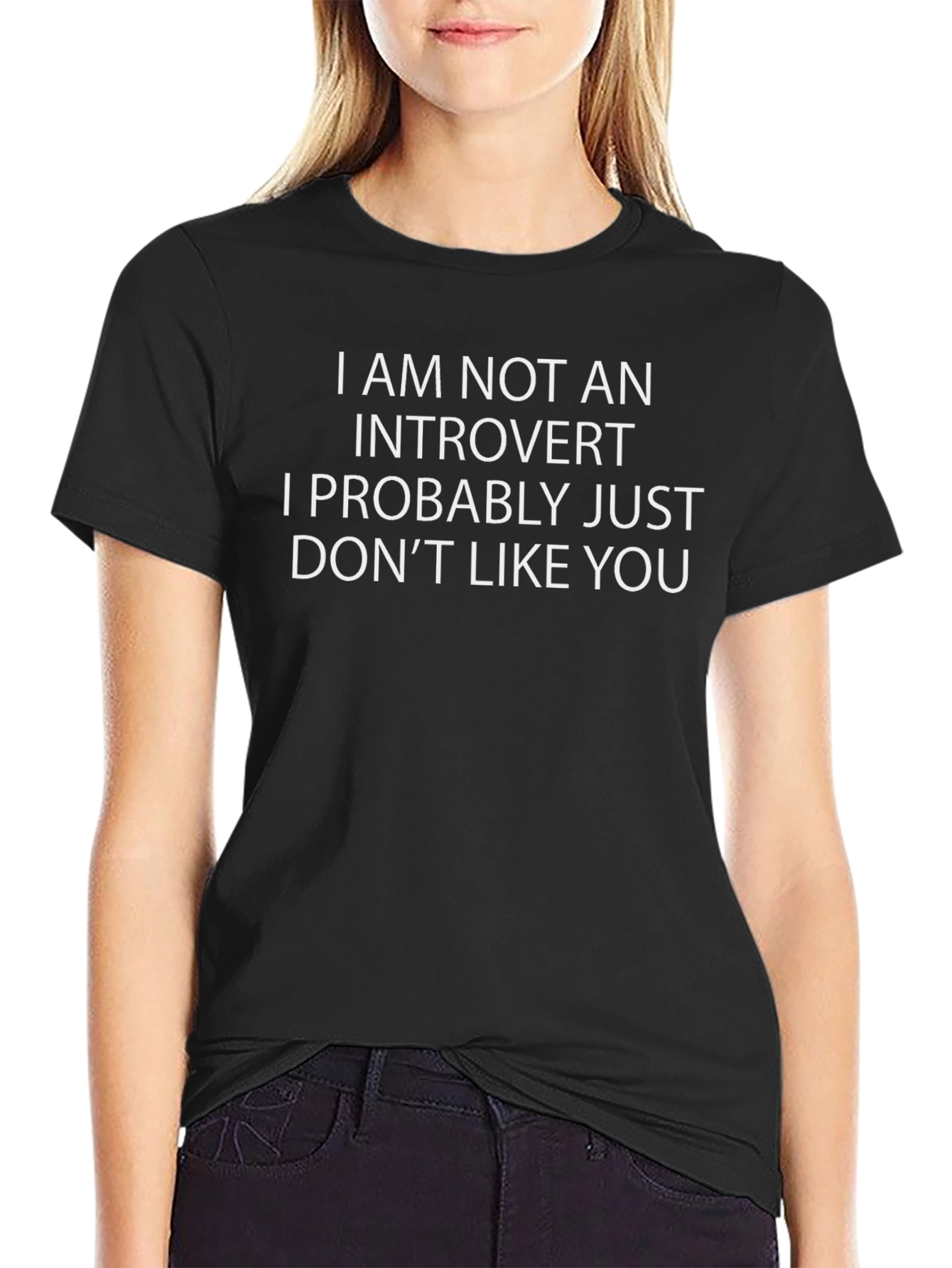 Camiseta Negra con Frase Introvertido Divertida