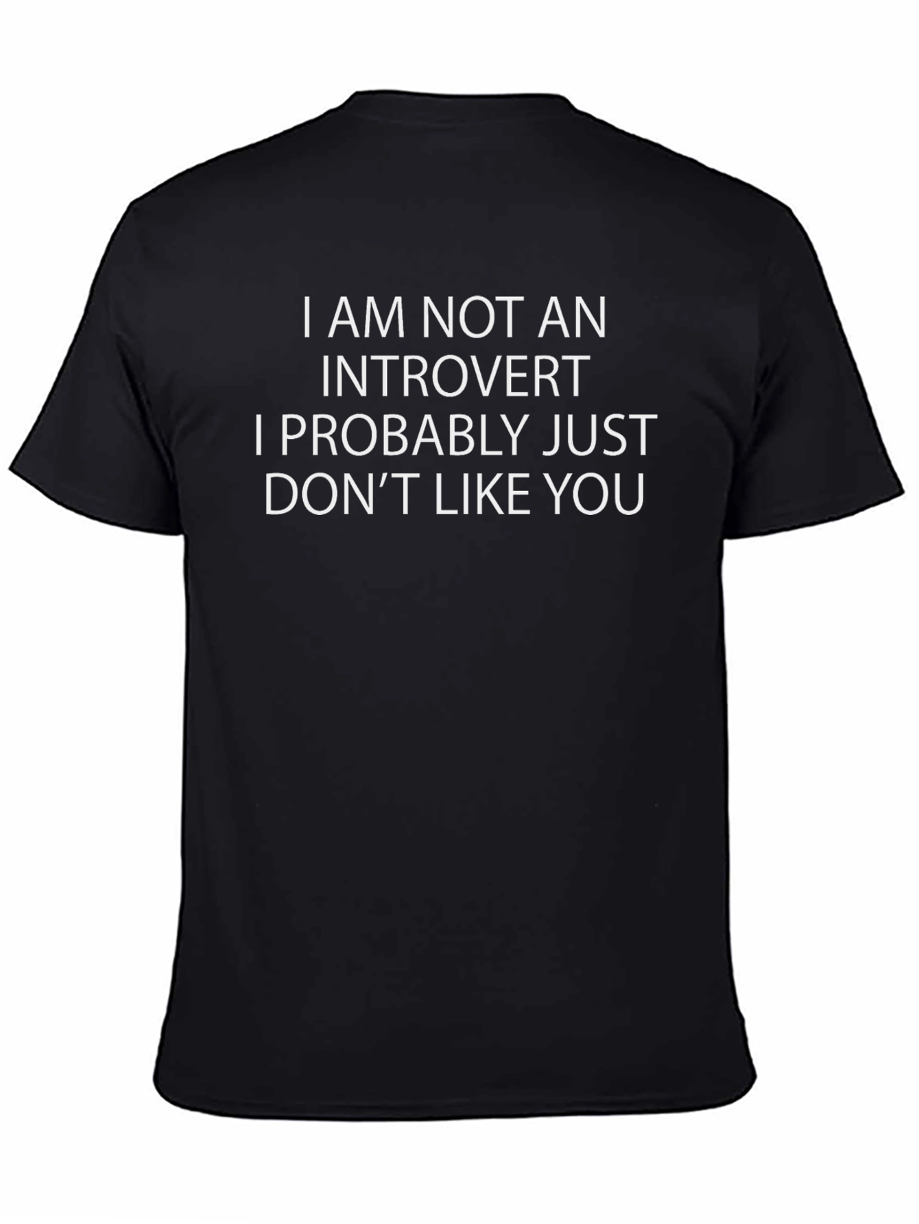 Camiseta Negra con Frase Introvertido Divertida
