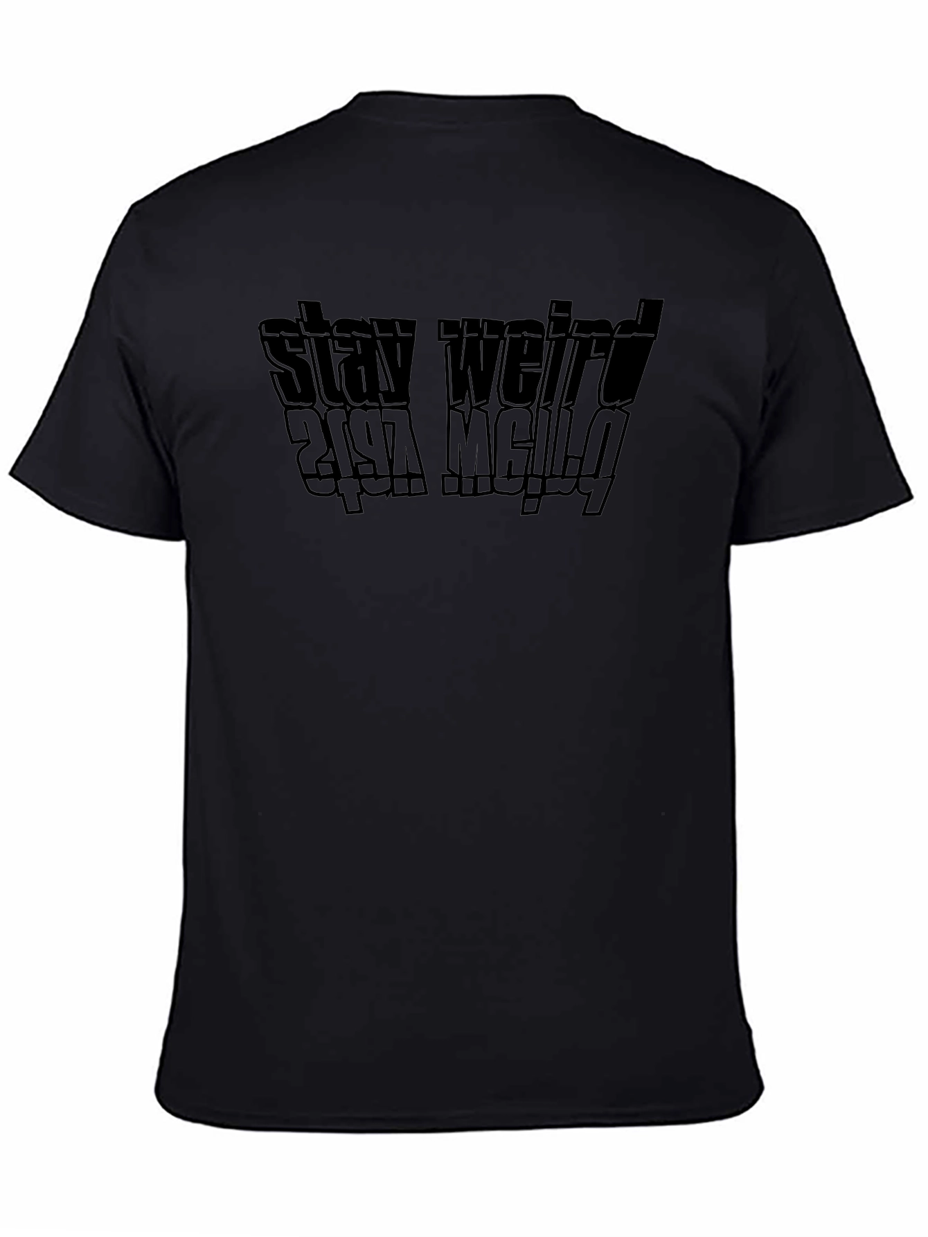 Camiseta Negra Stay Weird para Hombre - Estilo Casual
