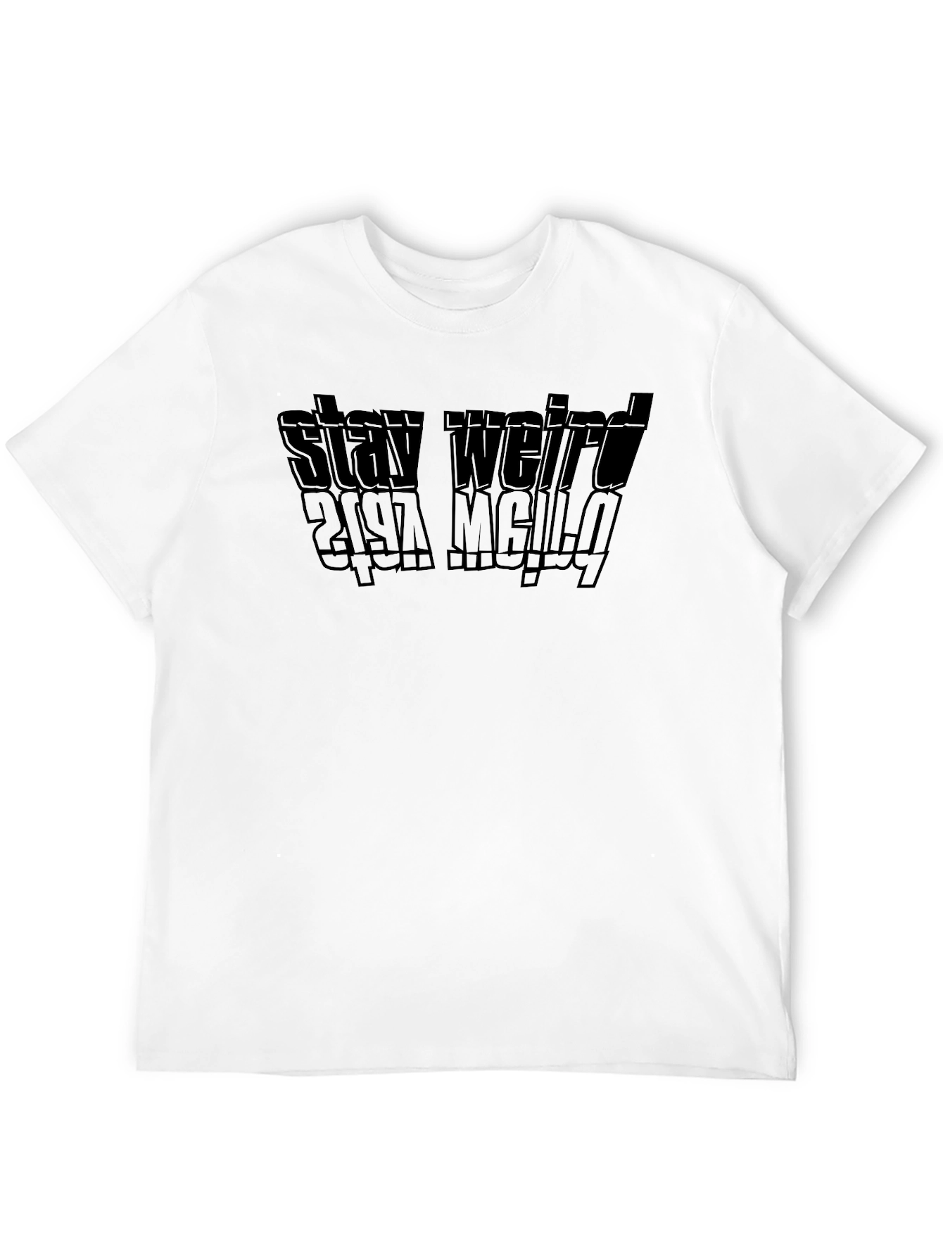 Camiseta Negra Stay Weird para Hombre - Estilo Casual
