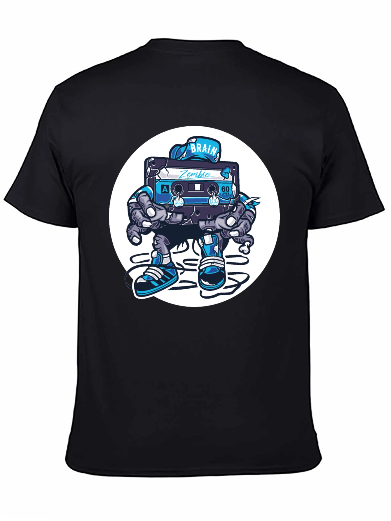 Camiseta Negra con Diseño de Cassette Zombie