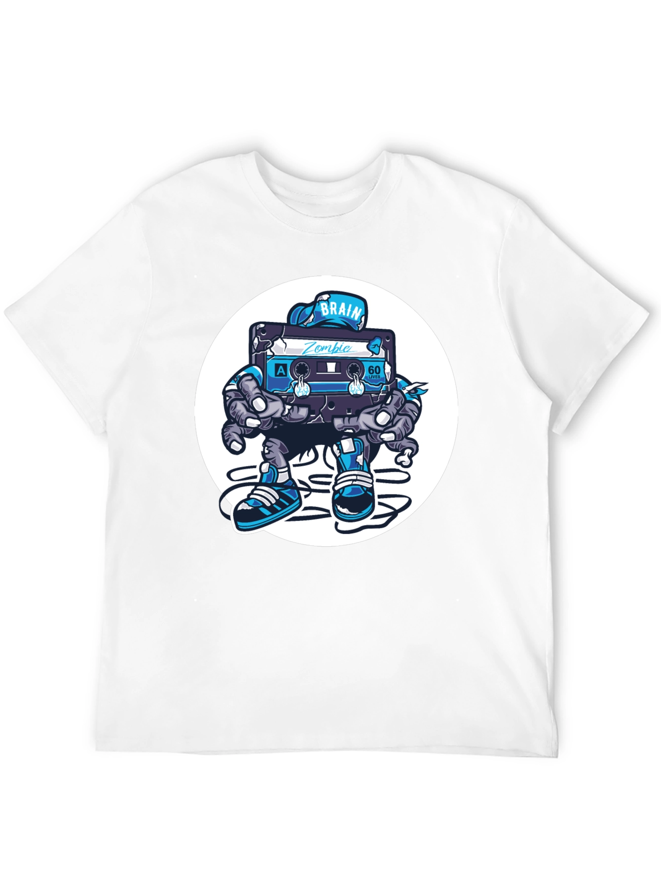 Camiseta Negra con Diseño de Cassette Zombie