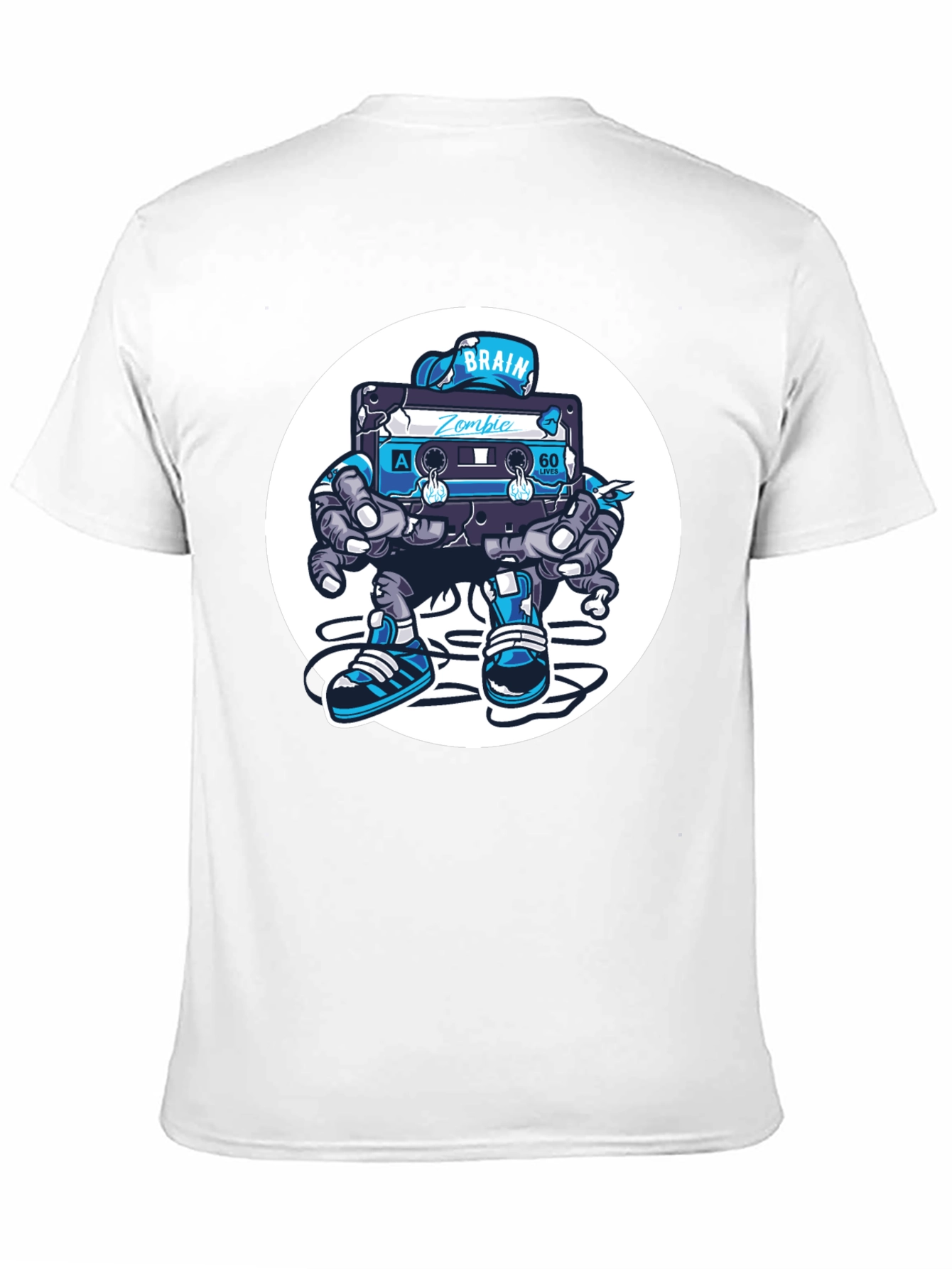 Camiseta Negra con Diseño de Cassette Zombie