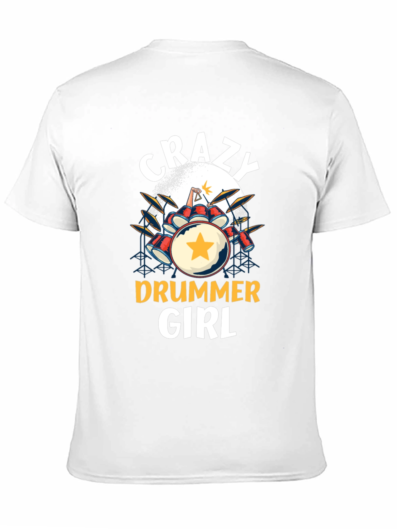 Camiseta Negra Crazy Drummer Girl