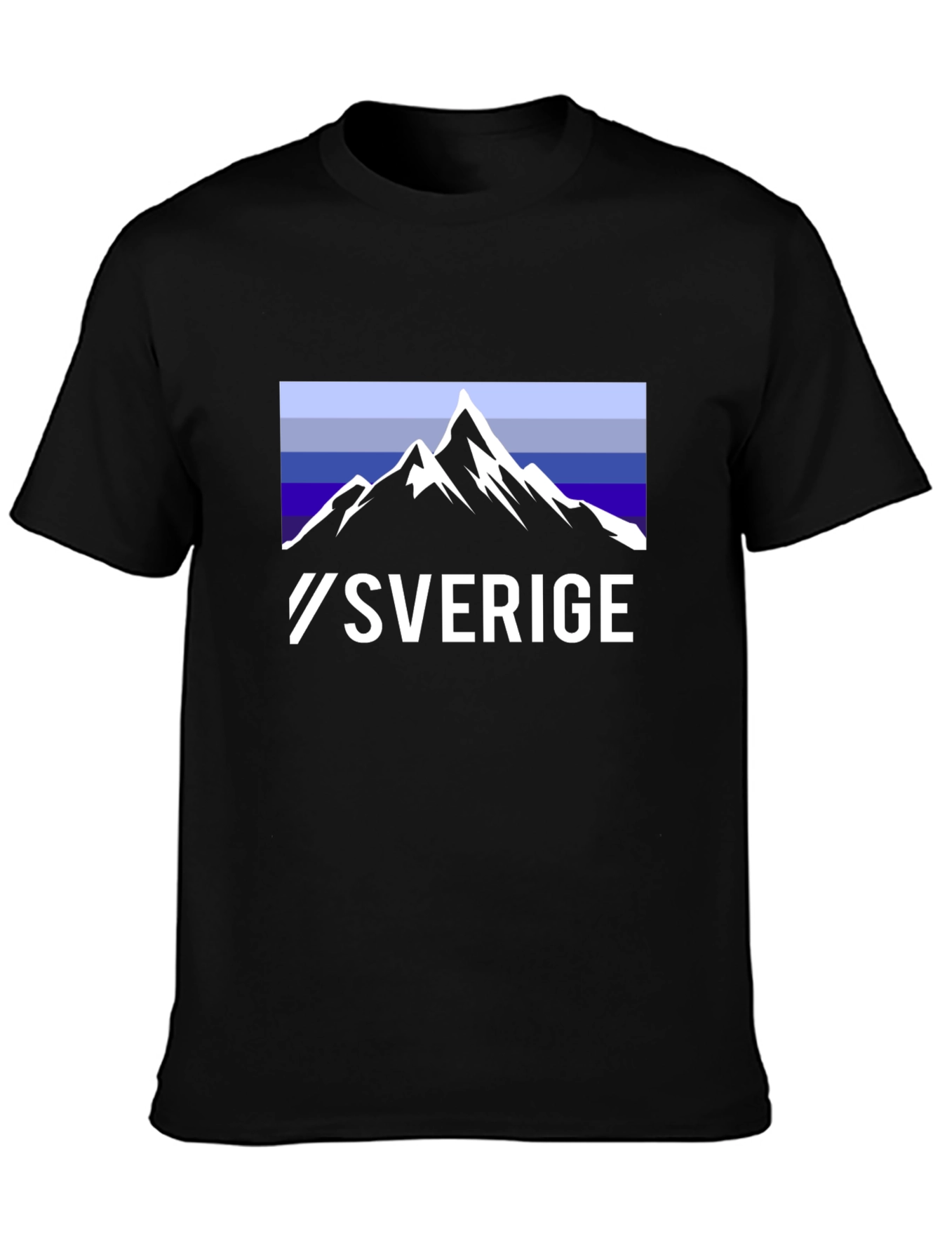 Camiseta Negra Sverige Diseño Montaña