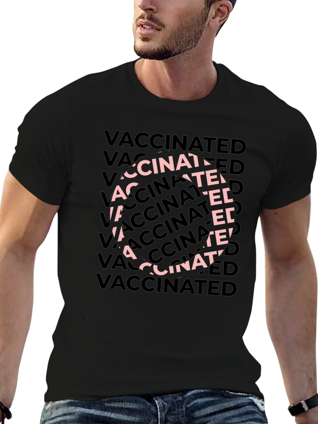 Camiseta Negra Vaccinated - Estilo Casual y Moderno