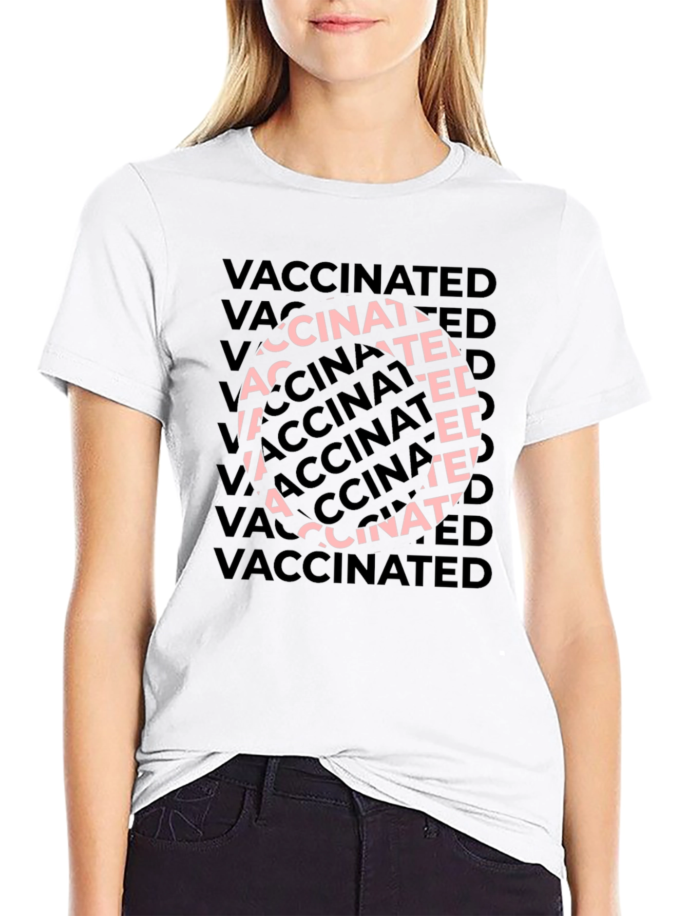 Camiseta Negra Vaccinated - Estilo Casual y Moderno