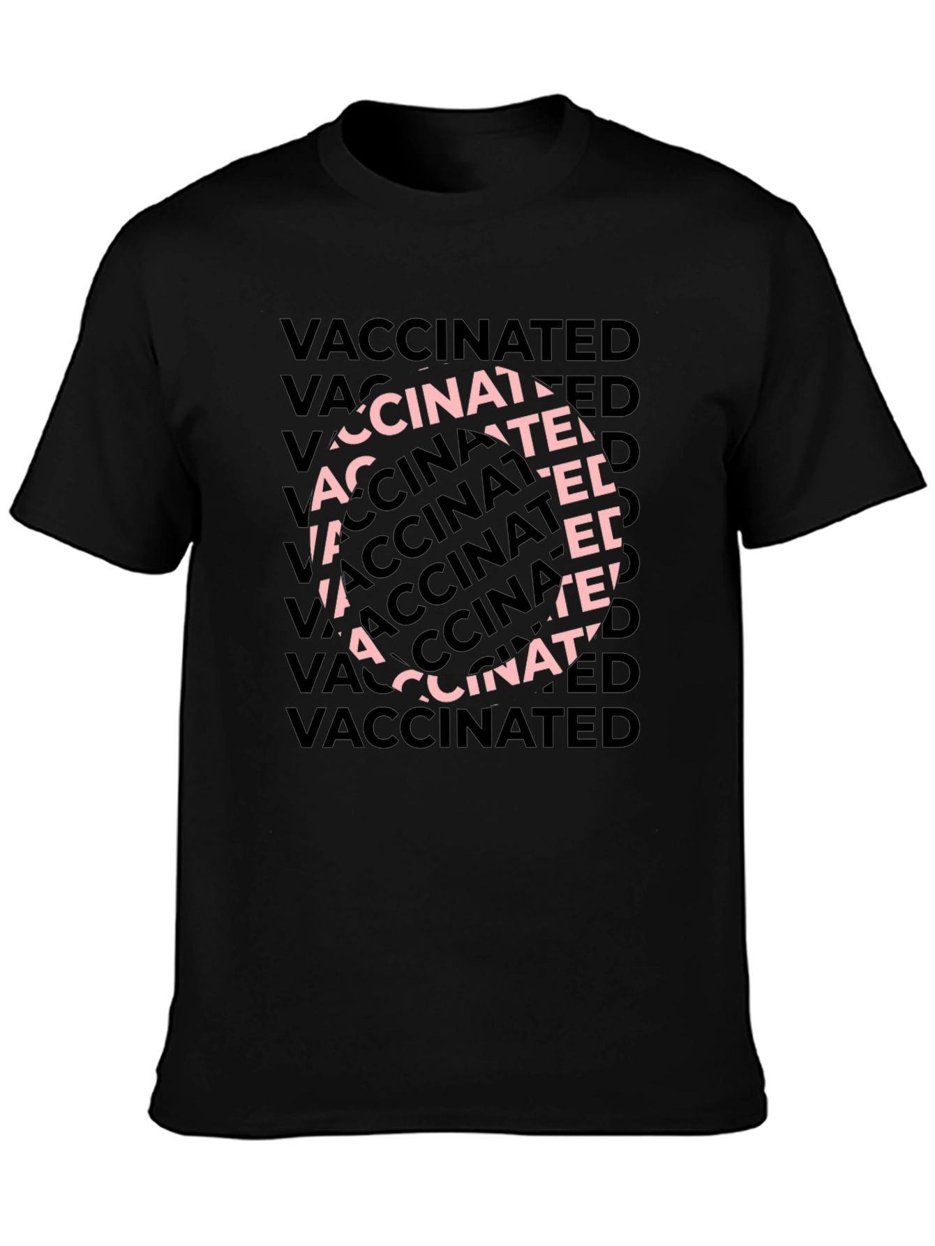 Camiseta Negra Vaccinated - Estilo Casual y Moderno