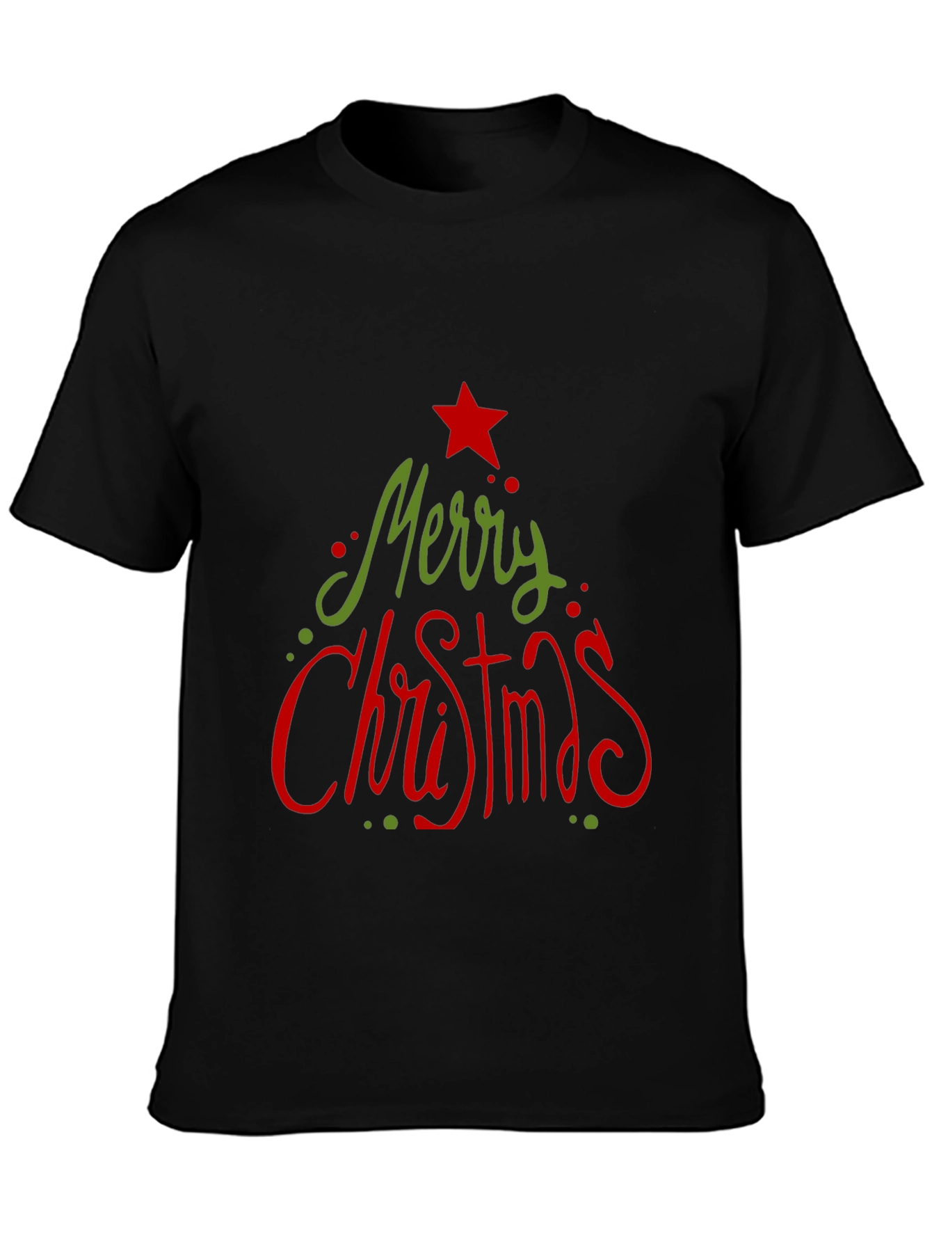 Camiseta Navideña Negra Merry Christmas